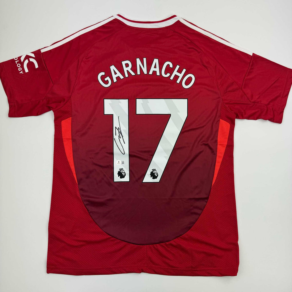 autographed-signed-alejandro-garnacho-manchester-united-red-soccer-jersey-beckett-bas-coa-3