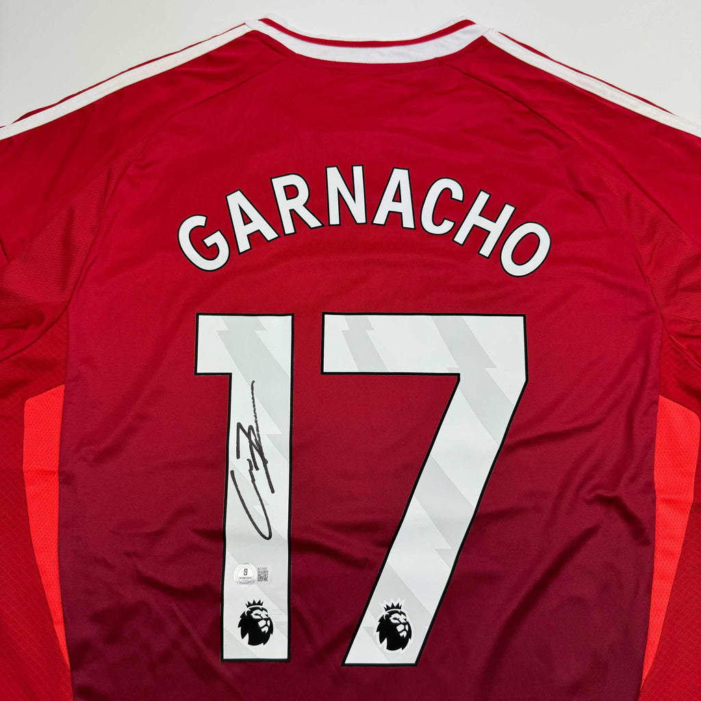 autographed-signed-alejandro-garnacho-manchester-united-red-soccer-jersey-beckett-bas-coa-3