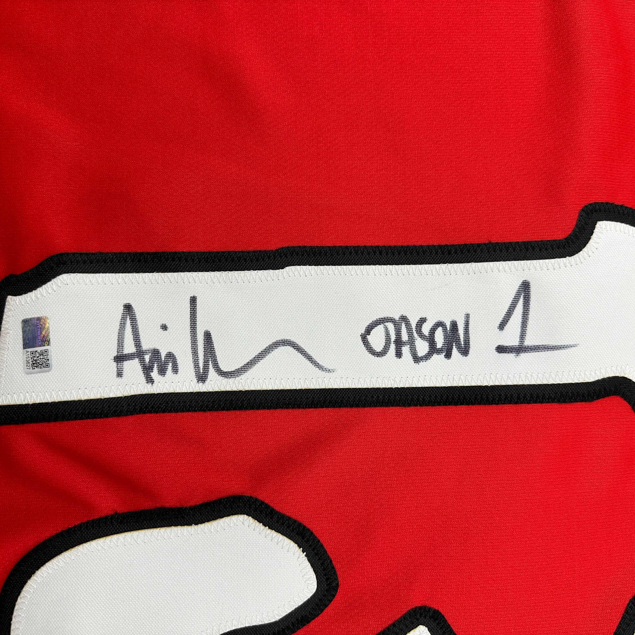 autographed-signed-ari-lehman-jason-voorhees-friday-the-13th-red-movie-jersey-steiner-cx-coa