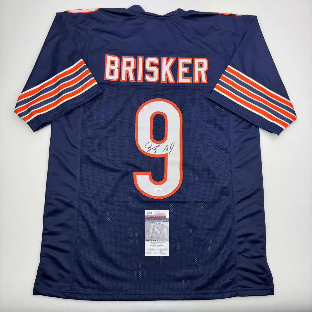 autographed-signed-jaquan-brisker-chicago-blue-football-jersey-jsa-coa