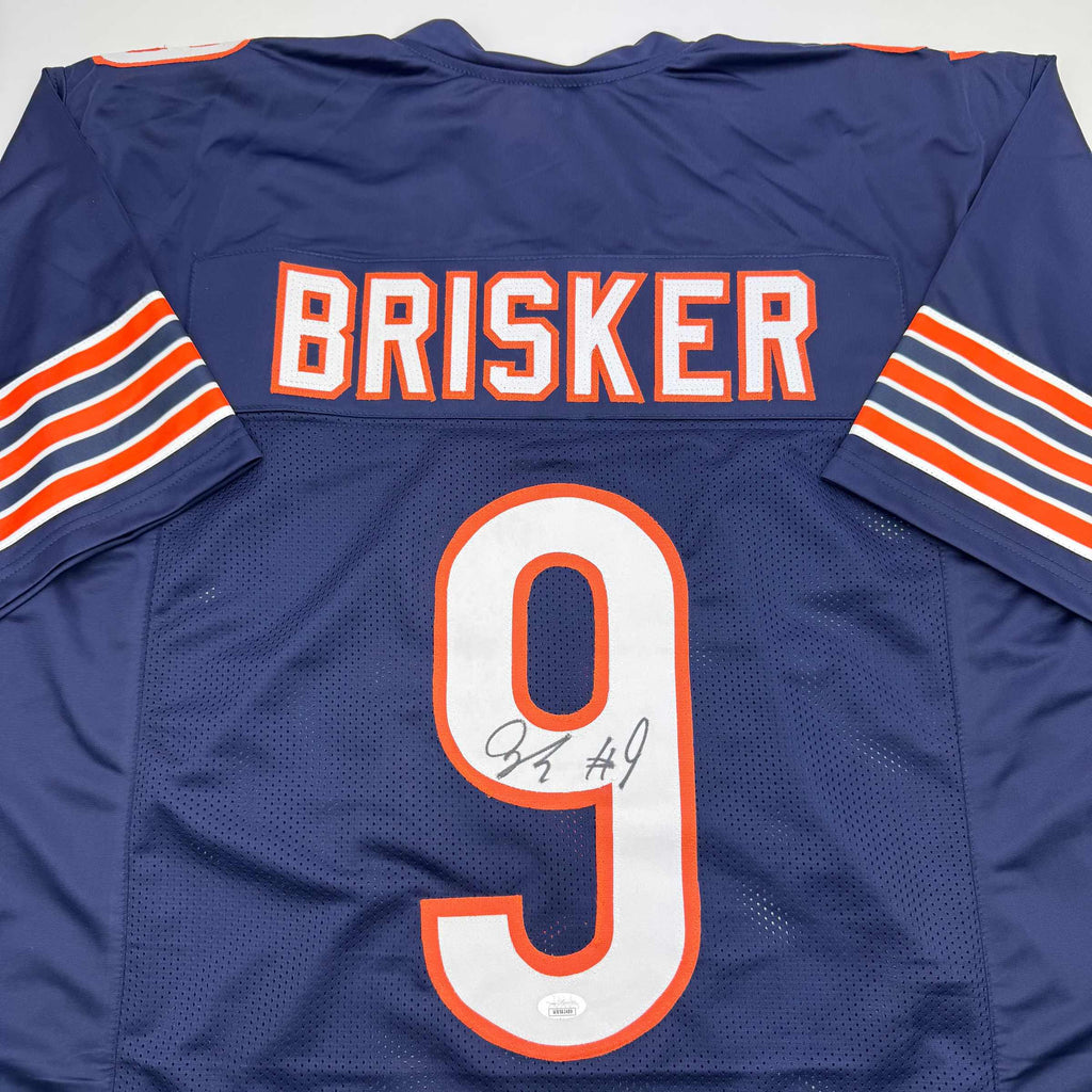 autographed-signed-jaquan-brisker-chicago-blue-football-jersey-jsa-coa