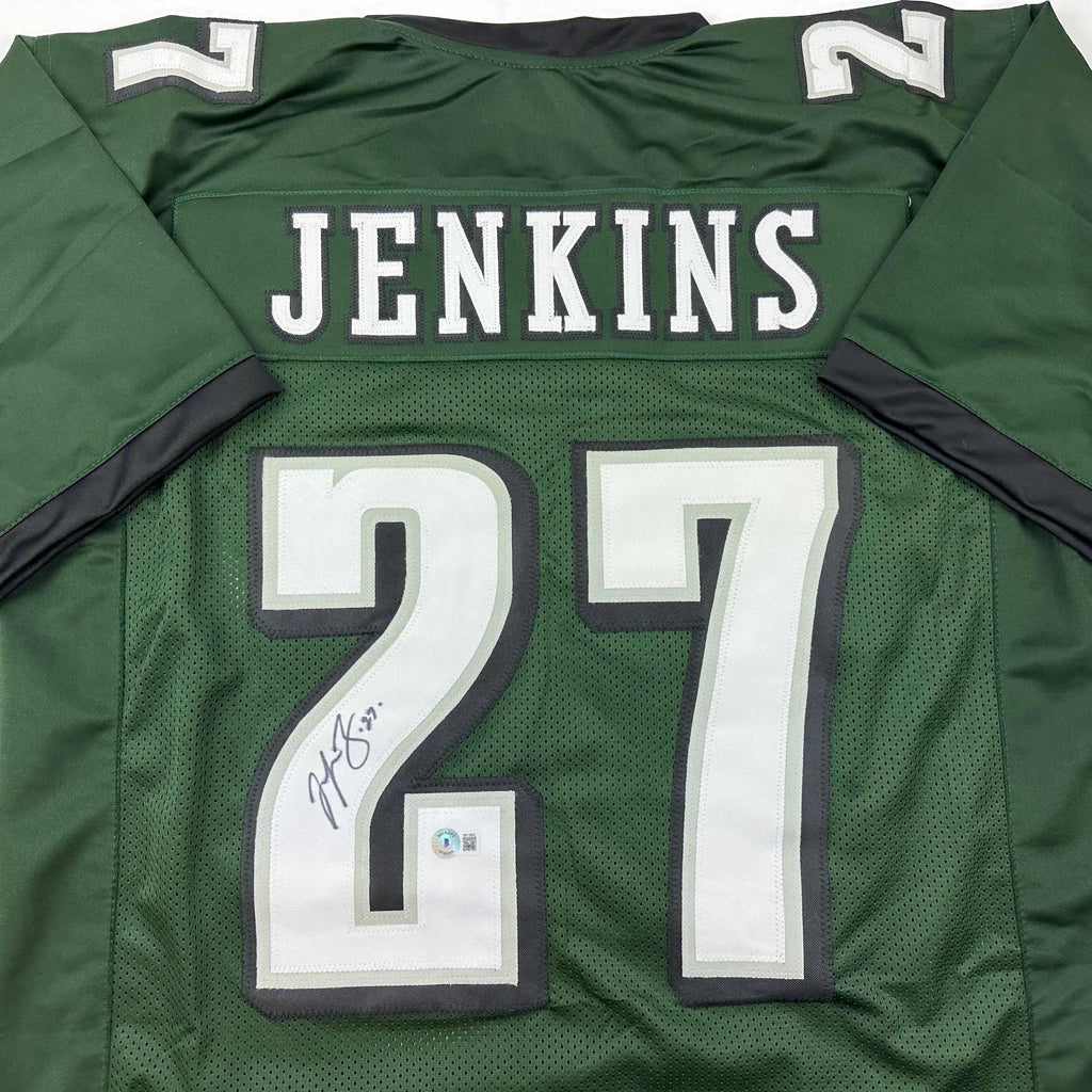 autographed-signed-malcolm-jenkins-philadelphia-green-football-jersey-beckett-bas-coa