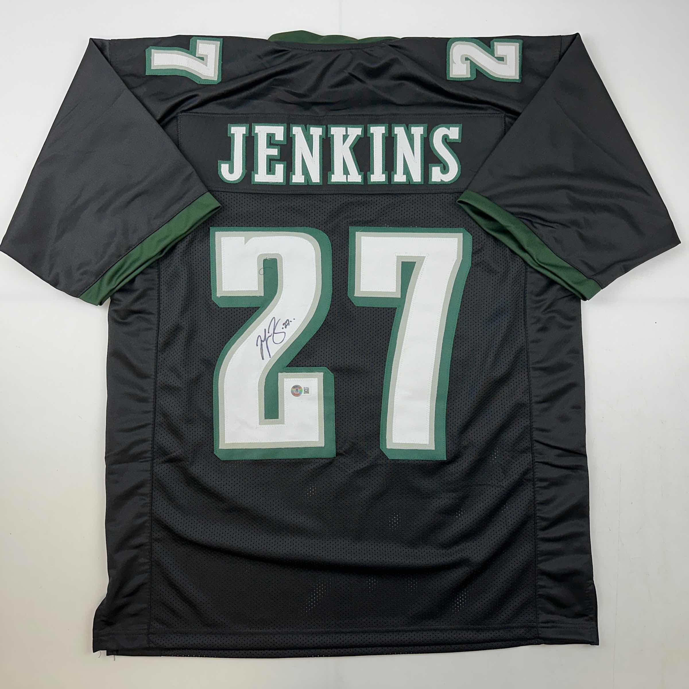 autographed-signed-malcolm-jenkins-philadelphia-black-football-jersey-beckett-bas-coa