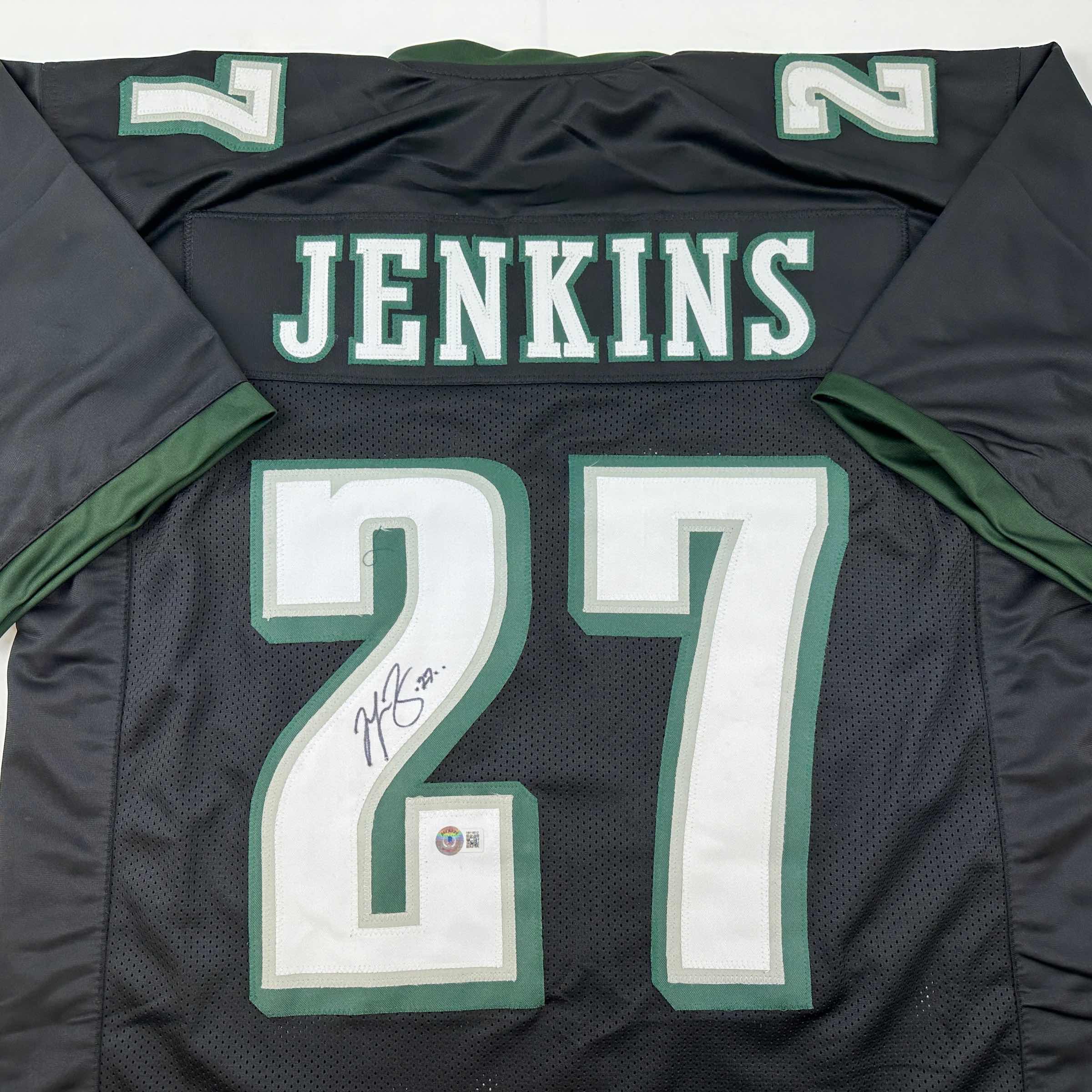autographed-signed-malcolm-jenkins-philadelphia-black-football-jersey-beckett-bas-coa