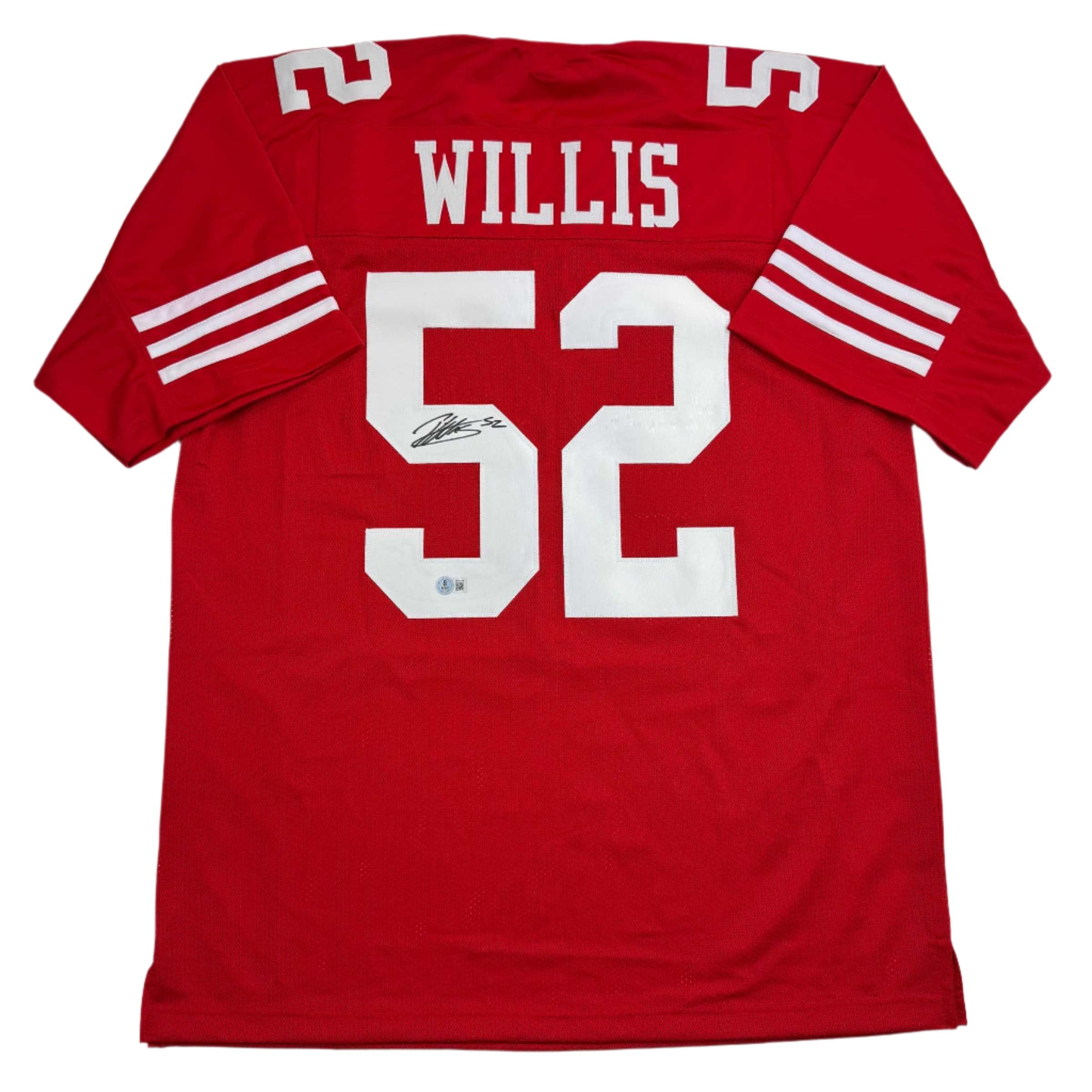 autographed-signed-patrick-willis-san-francisco-red-football-jersey-beckett-bas-coa