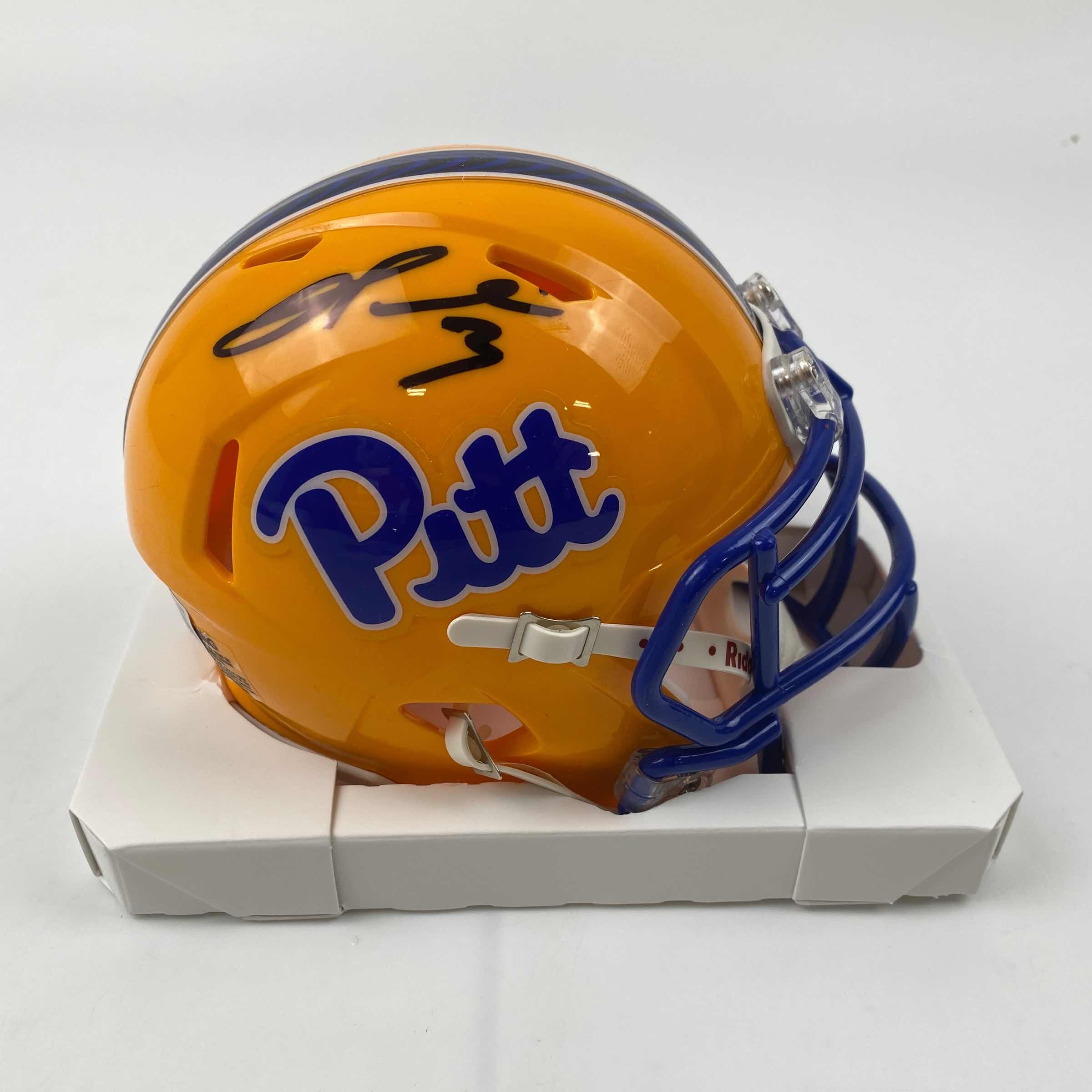 autographed-signed-damar-hamlin-pittsburgh-panthers-mini-college-football-helmet-beckett-bas-coa