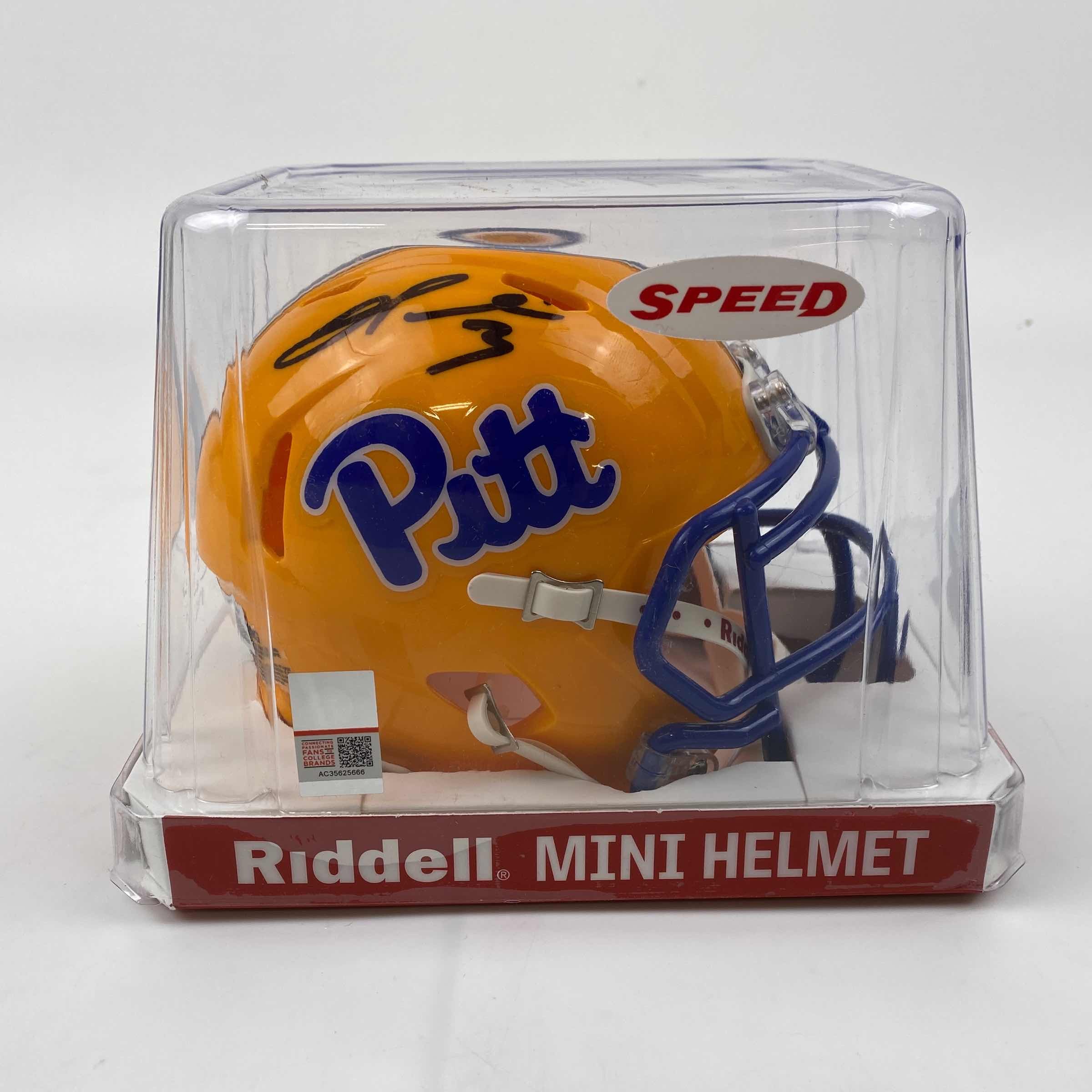 autographed-signed-damar-hamlin-pittsburgh-panthers-mini-college-football-helmet-beckett-bas-coa