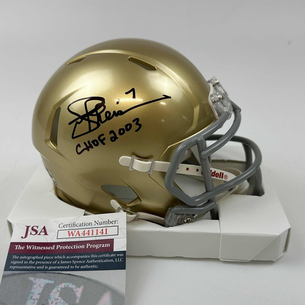 autographed-signed-joe-theismann-chof-2003-notre-dame-fighting-irish-mini-football-helmet-jsa-coa