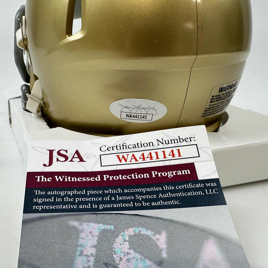 autographed-signed-joe-theismann-chof-2003-notre-dame-fighting-irish-mini-football-helmet-jsa-coa