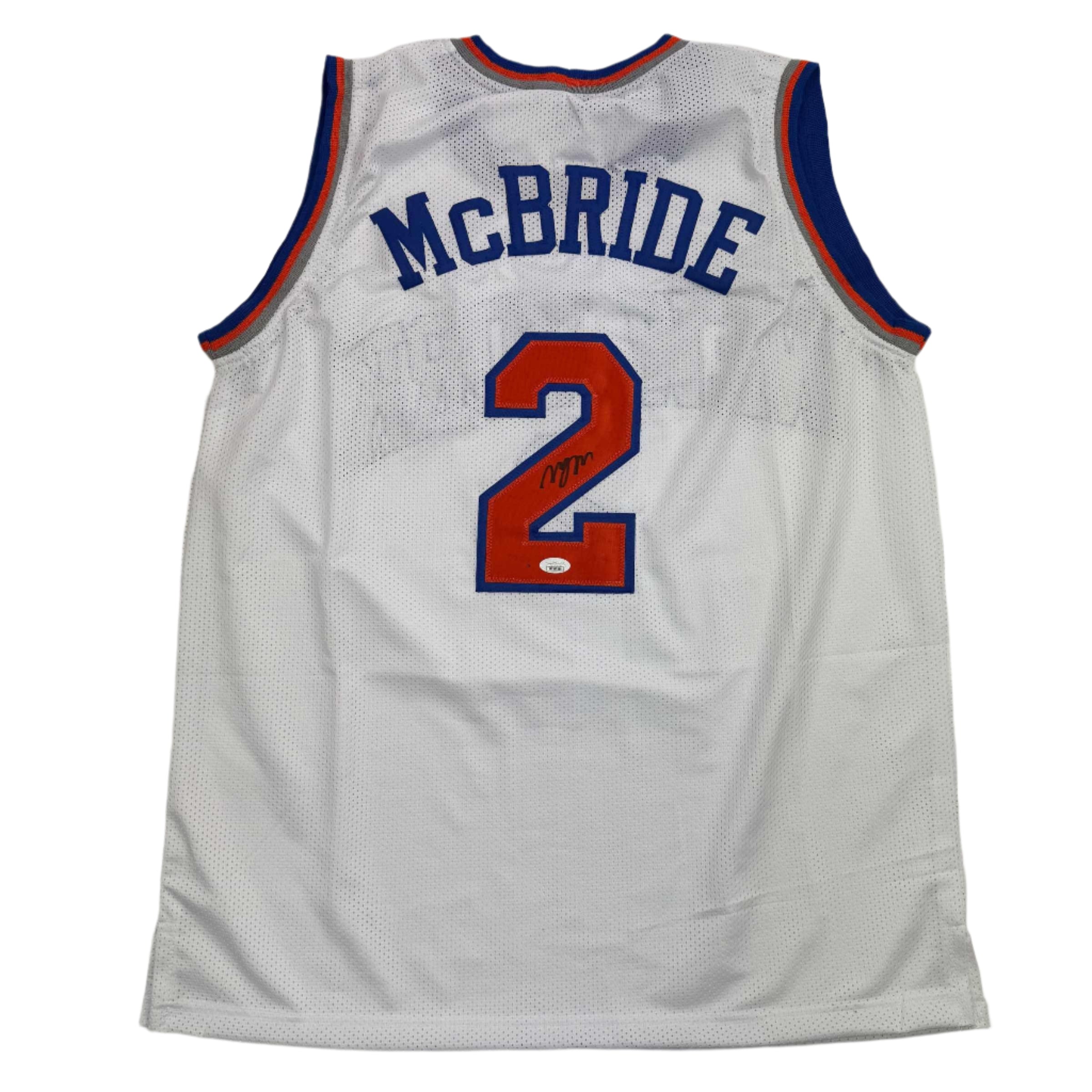 autographed-signed-miles-deuce-mcbride-new-york-white-basketball-jersey-jsa-coa