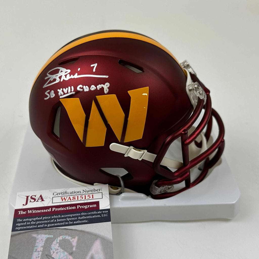 autographed-signed-joe-theismann-sb-xvii-champ-washington-commanders-mini-football-helmet-jsa-coa