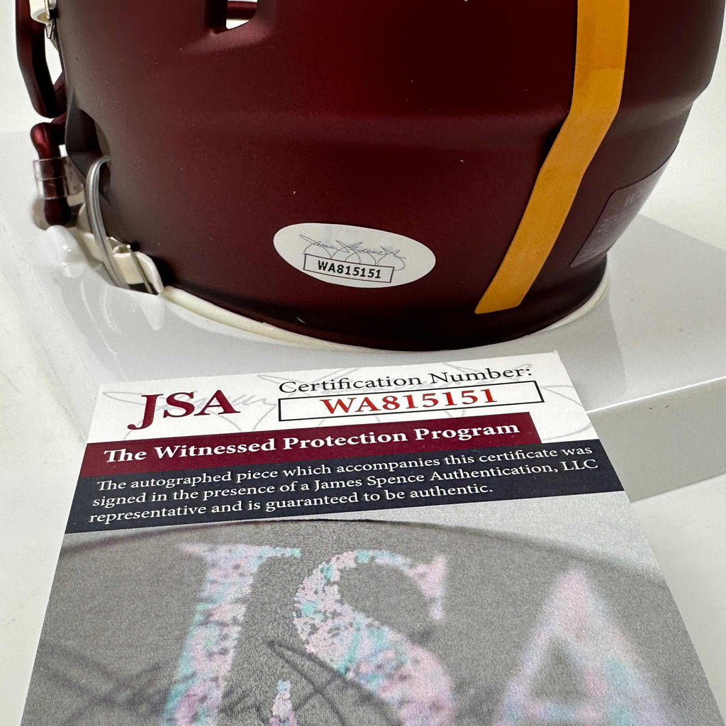 autographed-signed-joe-theismann-sb-xvii-champ-washington-commanders-mini-football-helmet-jsa-coa