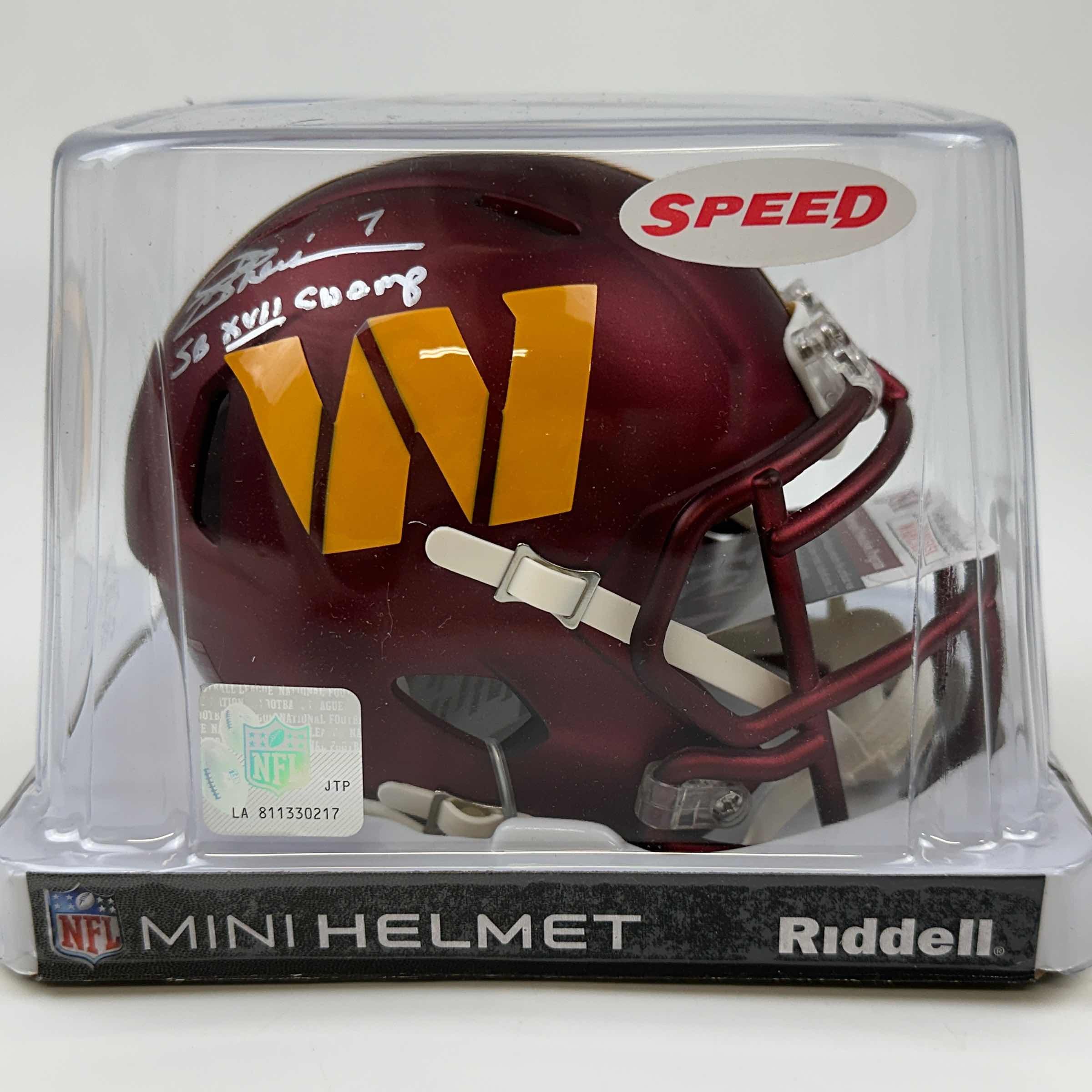 autographed-signed-joe-theismann-sb-xvii-champ-washington-commanders-mini-football-helmet-jsa-coa