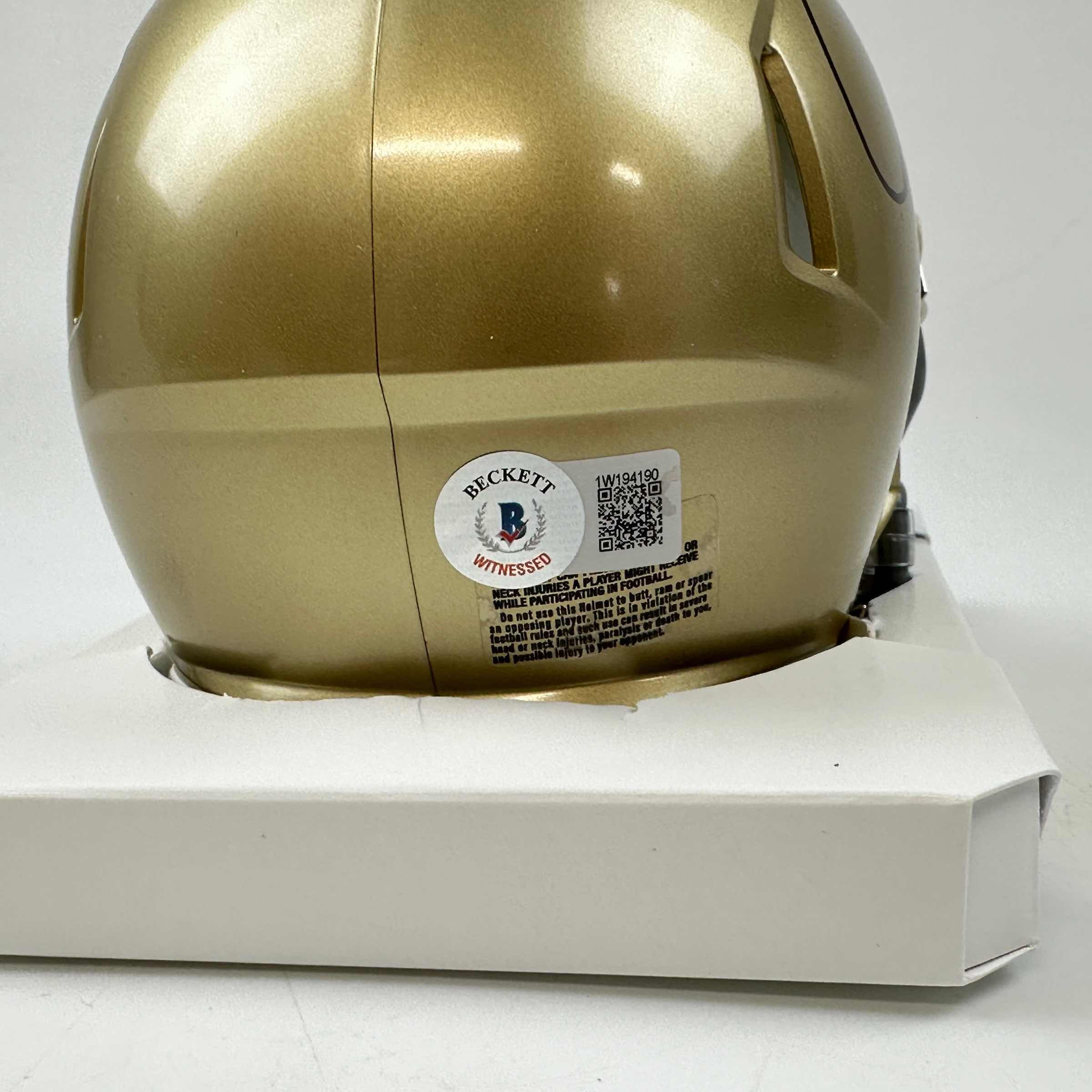 autographed-signed-raghib-rocket-ismail-notre-dame-fighting-irish-football-mini-helmet-beckett-bas-coa