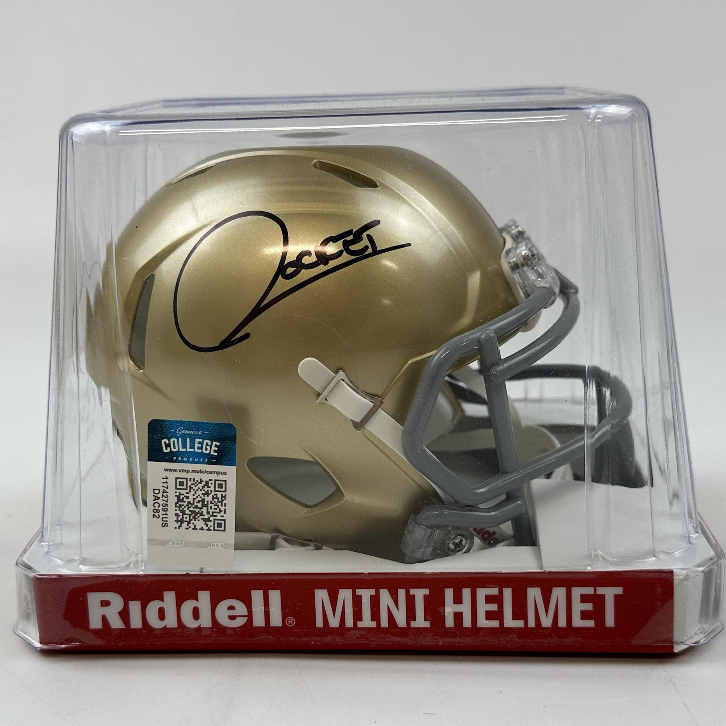 autographed-signed-raghib-rocket-ismail-notre-dame-fighting-irish-football-mini-helmet-beckett-bas-coa