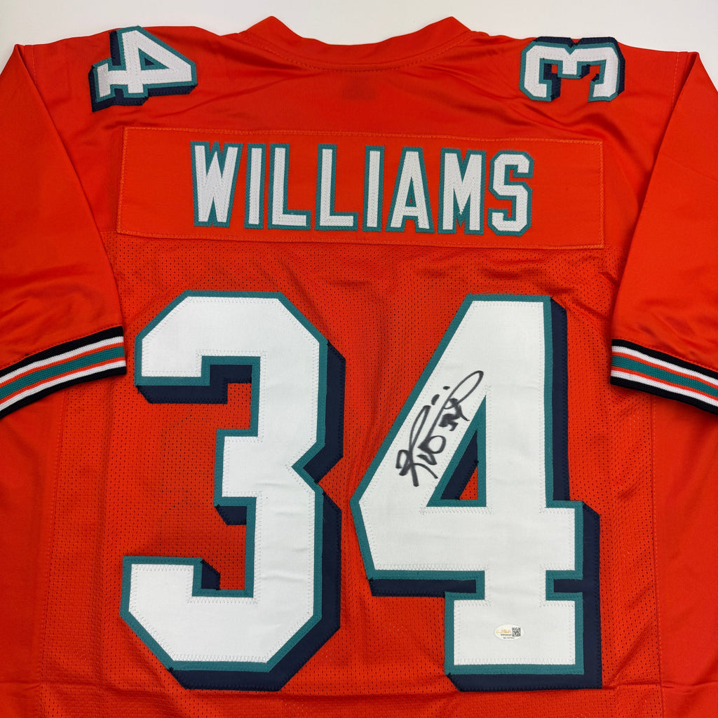 autographed-signed-ricky-williams-miami-orange-football-jersey-jsa-coa
