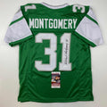 autographed-signed-wilbert-montgomery-philadelphia-green-football-jersey-jsa-coa
