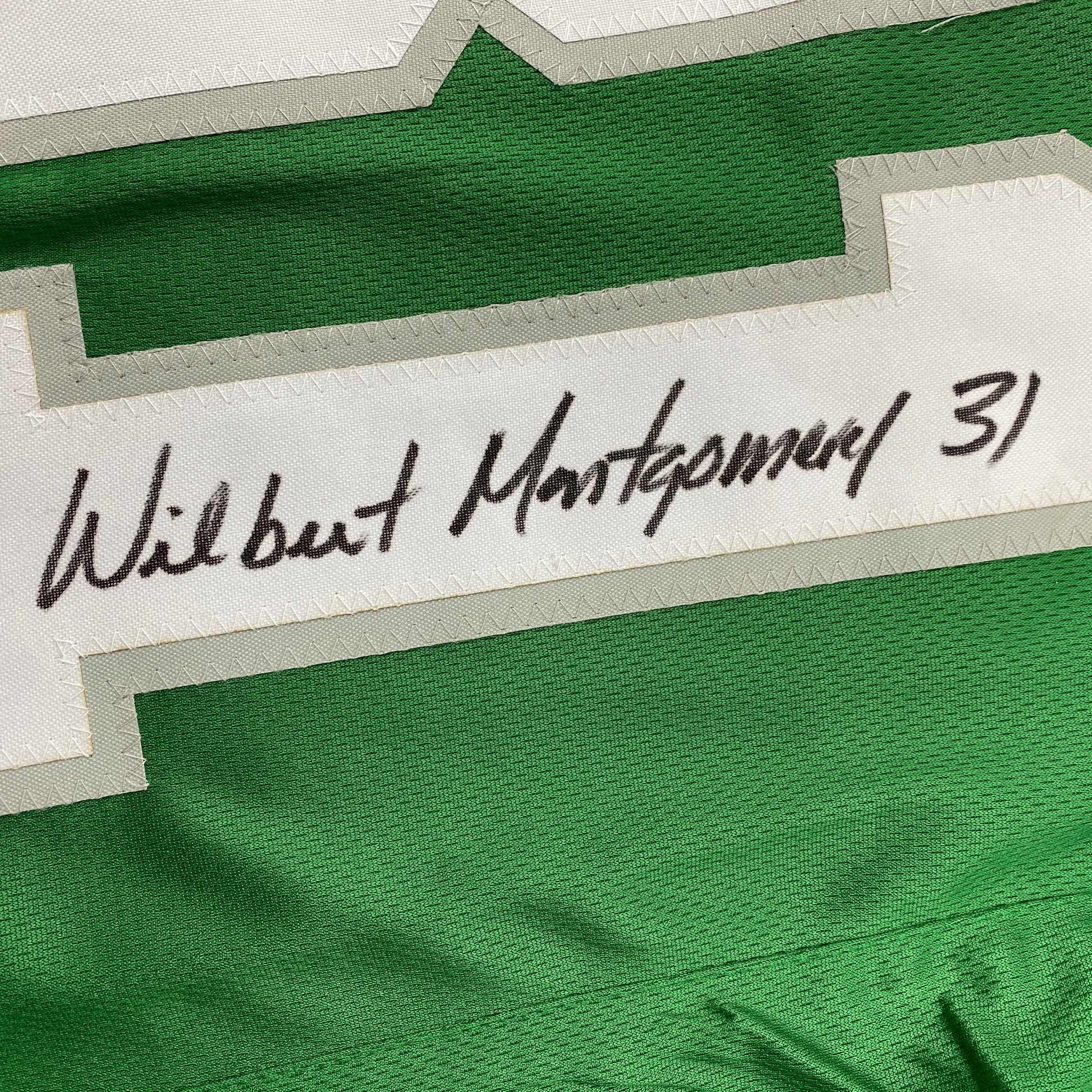 autographed-signed-wilbert-montgomery-philadelphia-green-football-jersey-jsa-coa