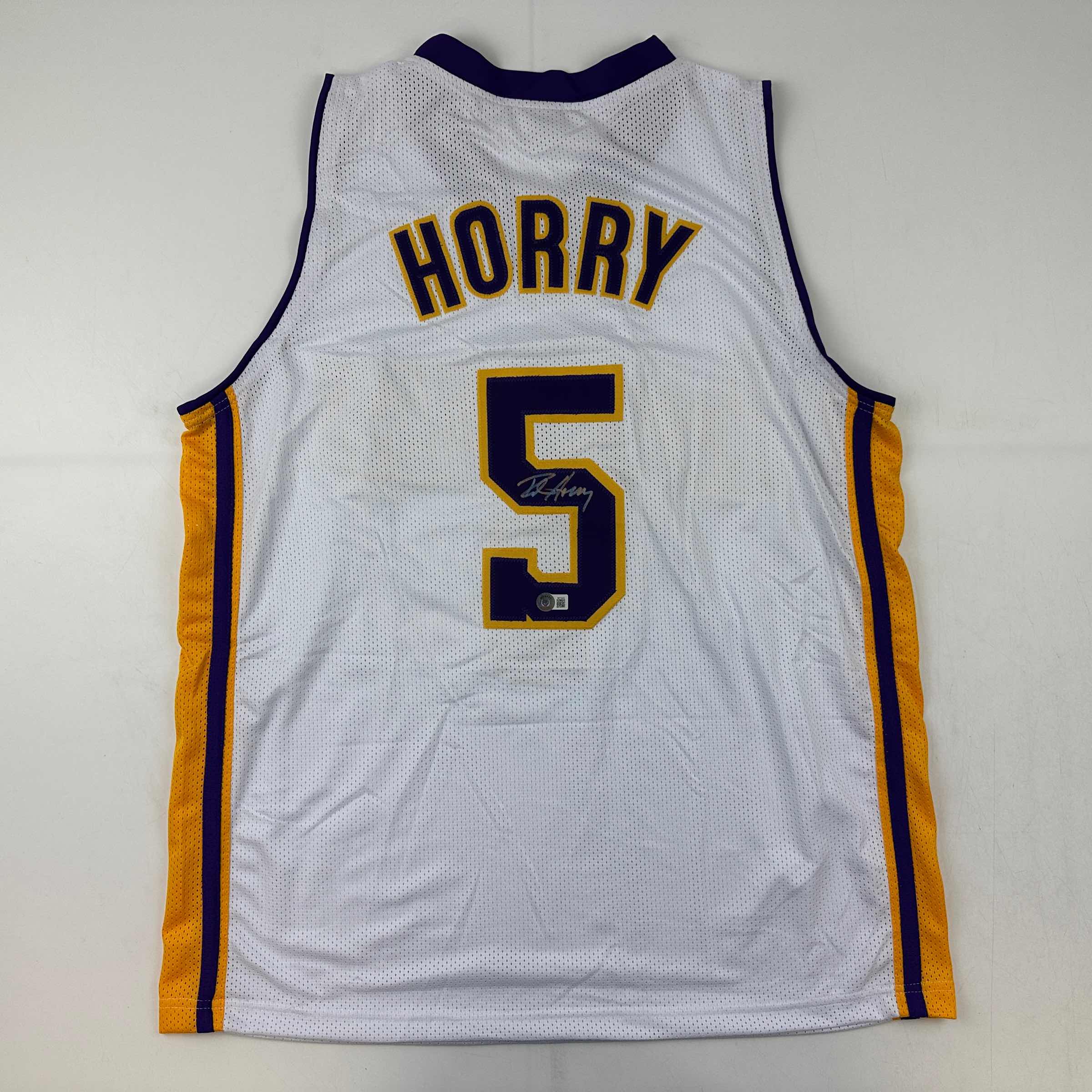 autographed-signed-robert-horry-los-angeles-la-white-basketball-jersey-beckett-bas-coa