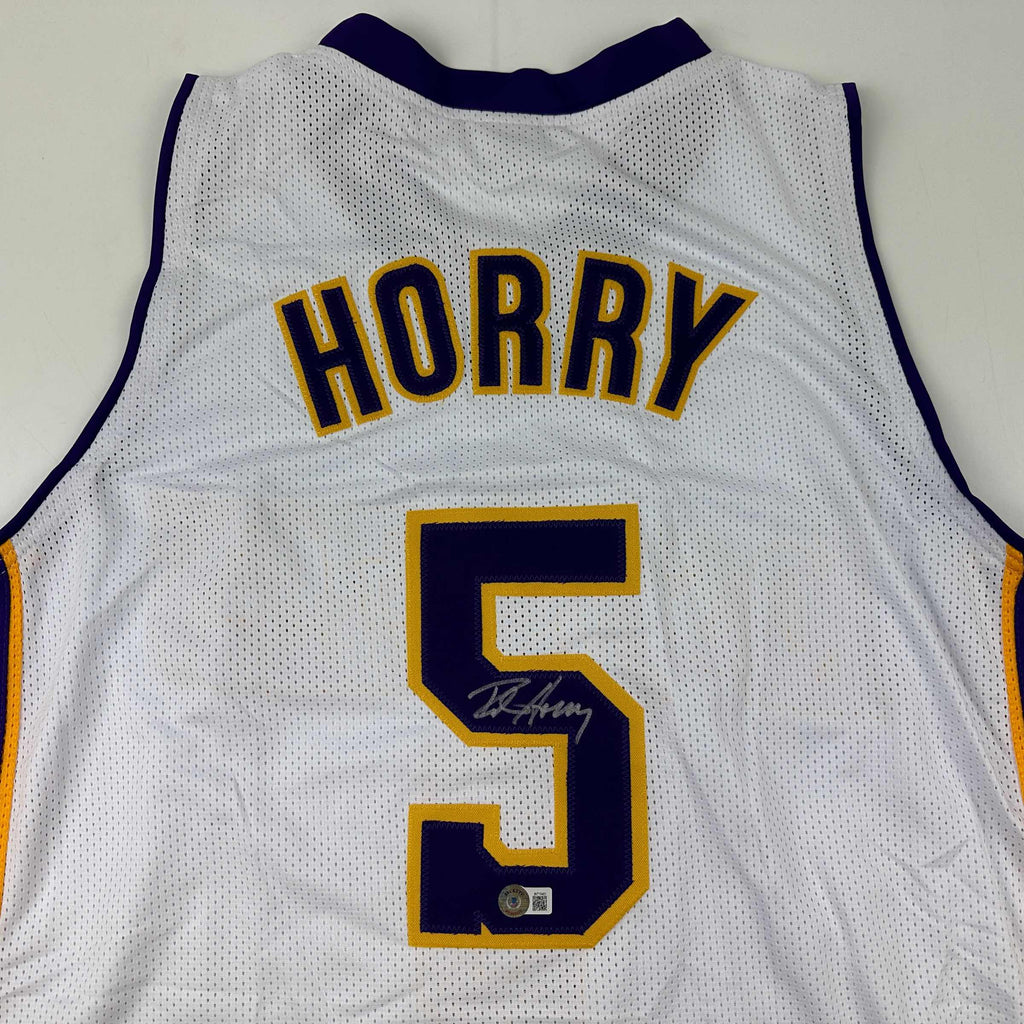 autographed-signed-robert-horry-los-angeles-la-white-basketball-jersey-beckett-bas-coa