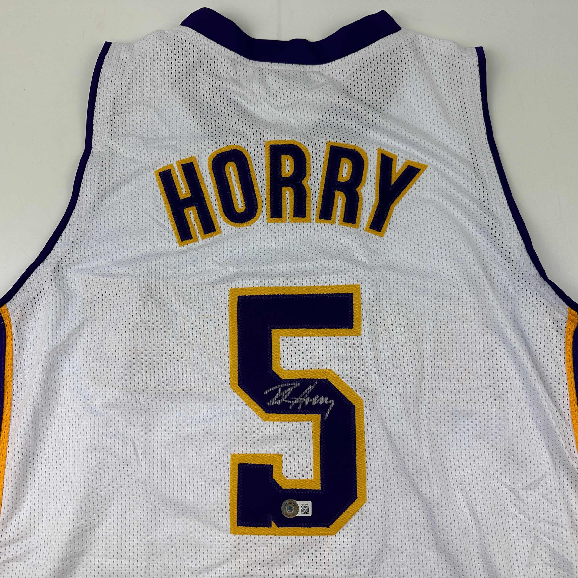 autographed-signed-robert-horry-los-angeles-la-white-basketball-jersey-beckett-bas-coa