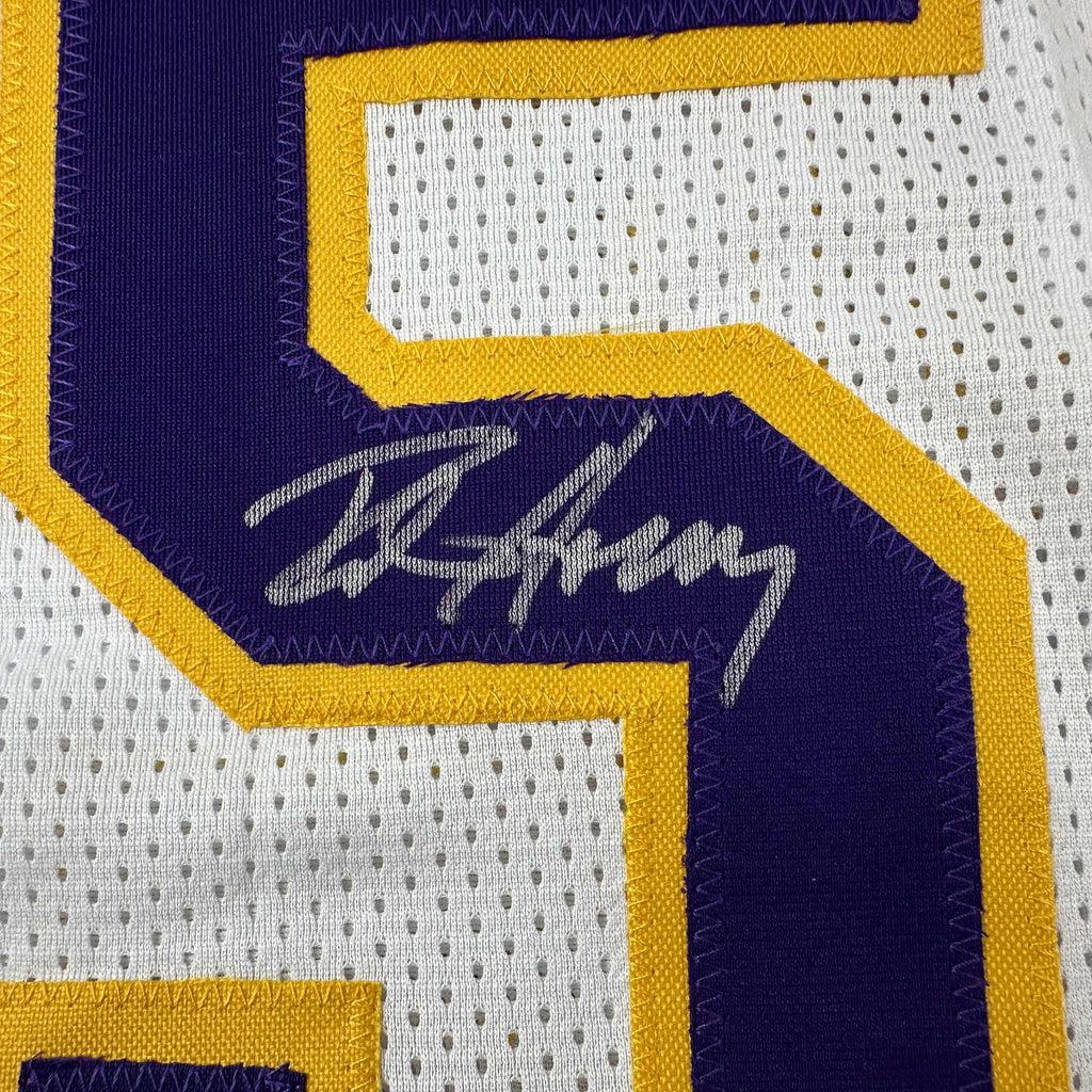 autographed-signed-robert-horry-los-angeles-la-white-basketball-jersey-beckett-bas-coa