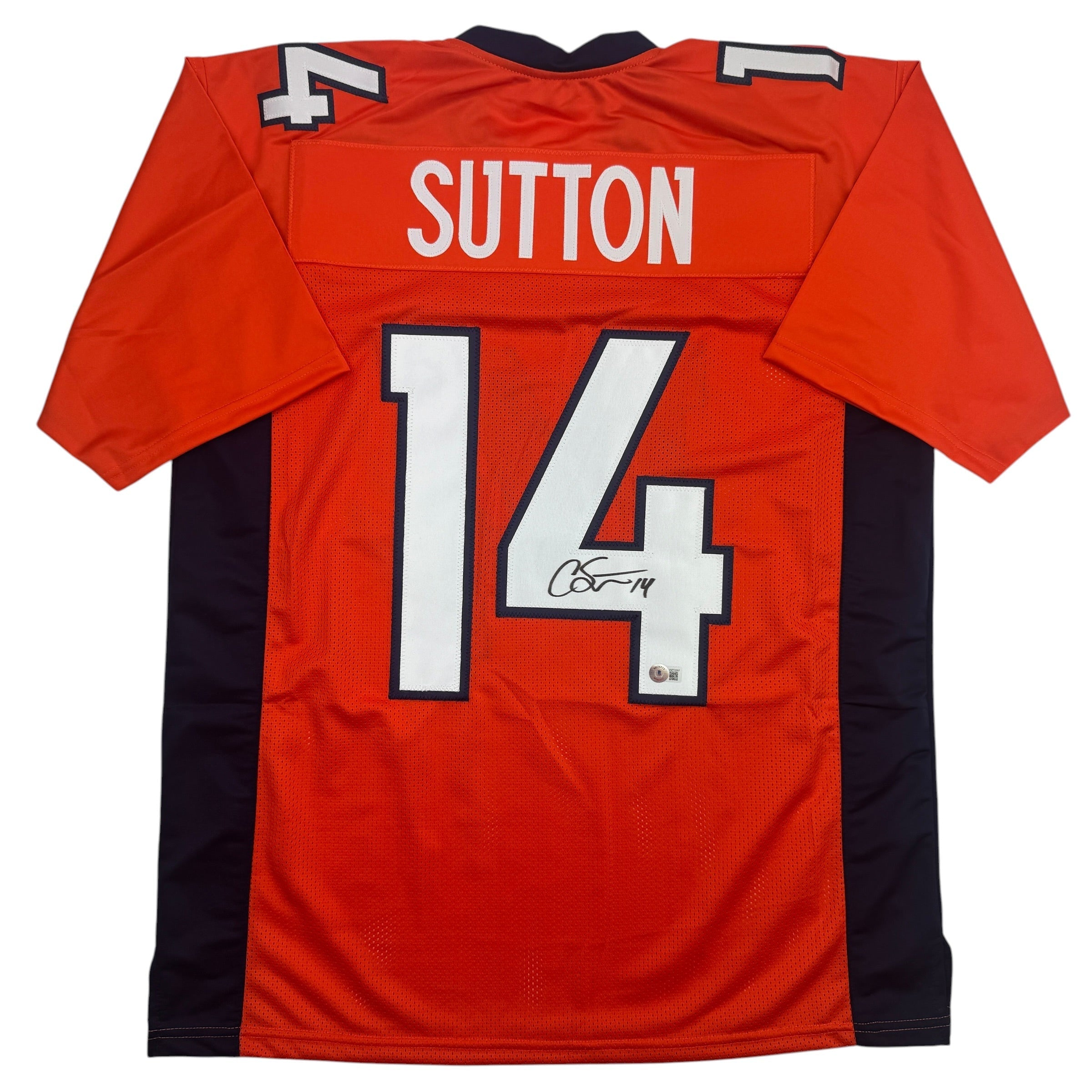 autographed-signed-courtland-sutton-denver-orange-football-jersey-jsa-coa