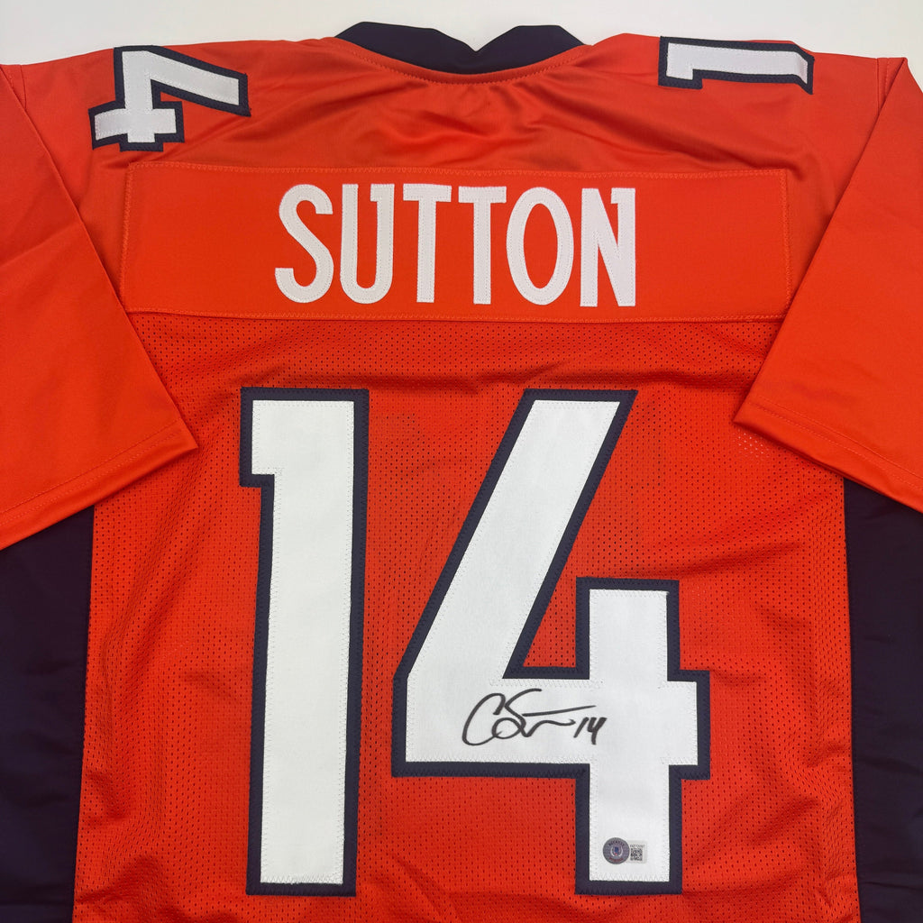 autographed-signed-courtland-sutton-denver-orange-football-jersey-jsa-coa