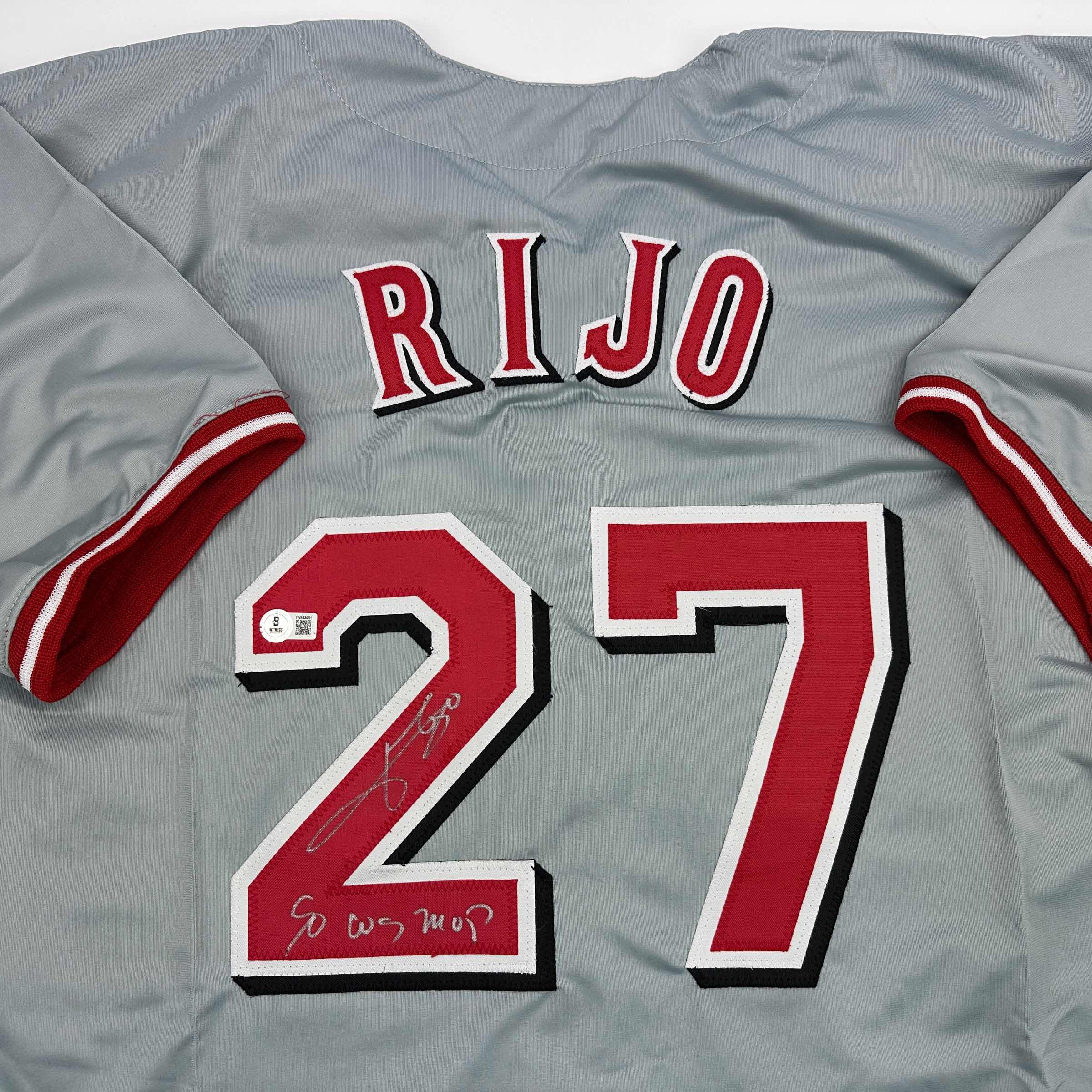 autographed-signed-jose-rijo-90-ws-mvp-cincinnati-grey-baseball-jersey-beckett-bas-coa