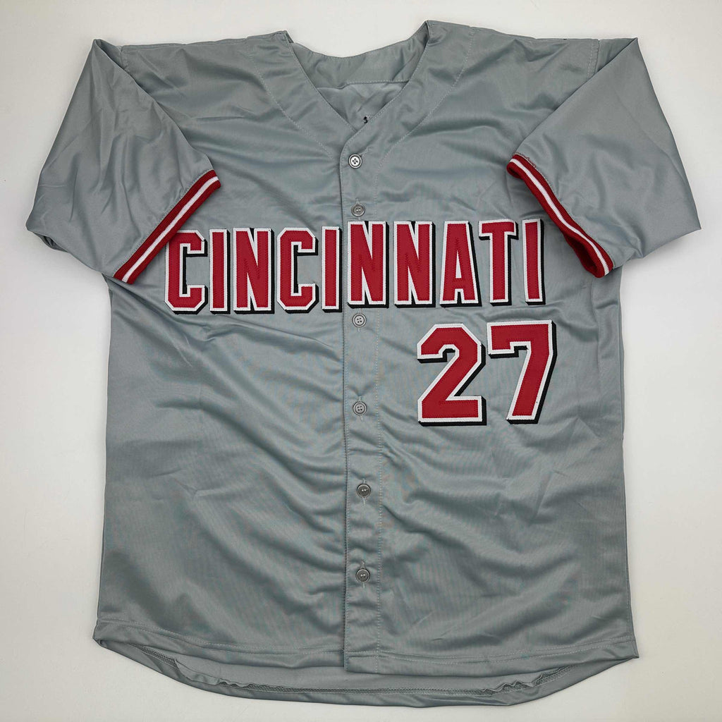 autographed-signed-jose-rijo-90-ws-mvp-cincinnati-grey-baseball-jersey-beckett-bas-coa