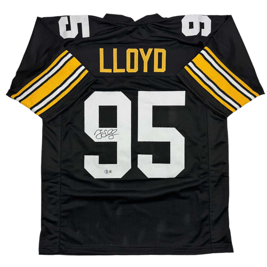 autographed-signed-greg-lloyd-pittsburgh-black-football-jersey-beckett-bas-coa