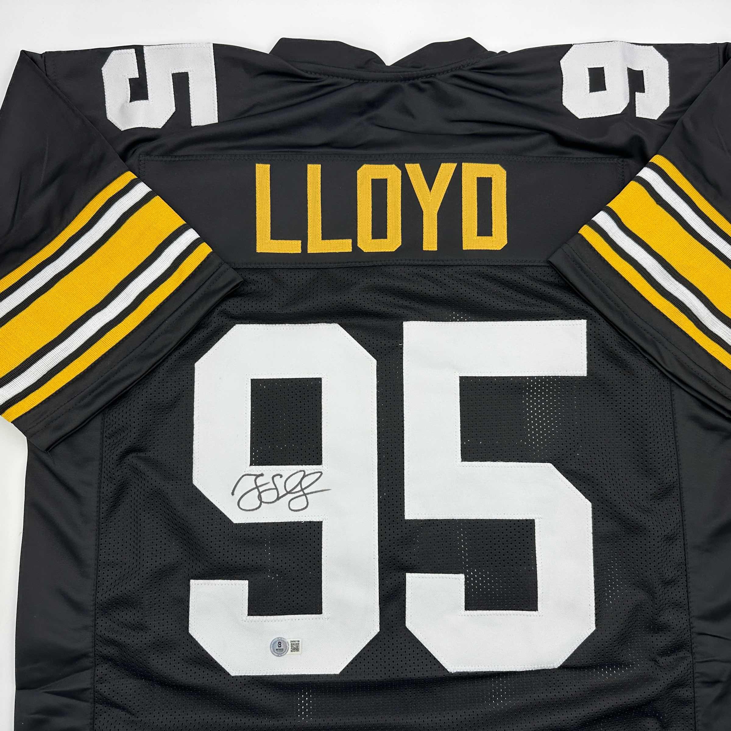 autographed-signed-greg-lloyd-pittsburgh-black-football-jersey-beckett-bas-coa