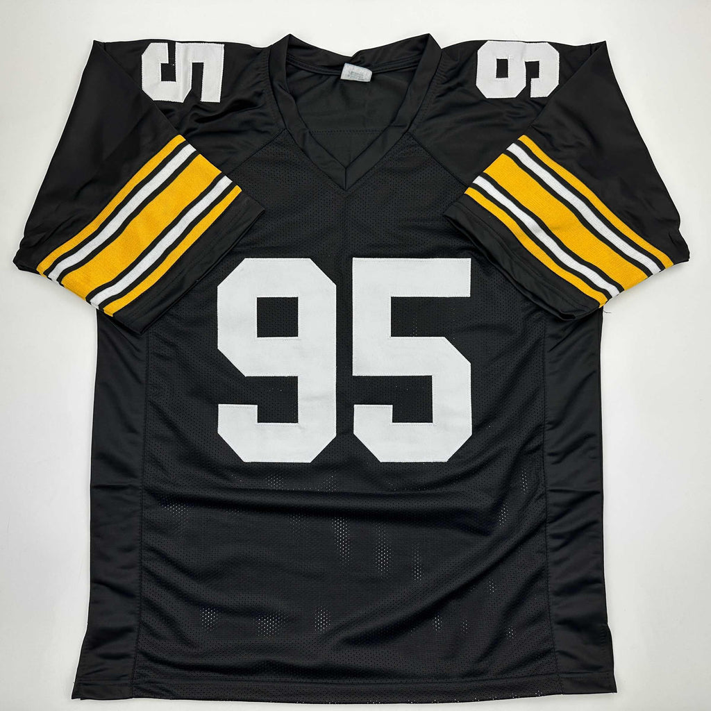 autographed-signed-greg-lloyd-pittsburgh-black-football-jersey-beckett-bas-coa