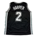 autographed-signed-dylan-harper-san-antonio-black-basketball-jersey-jsa-coa