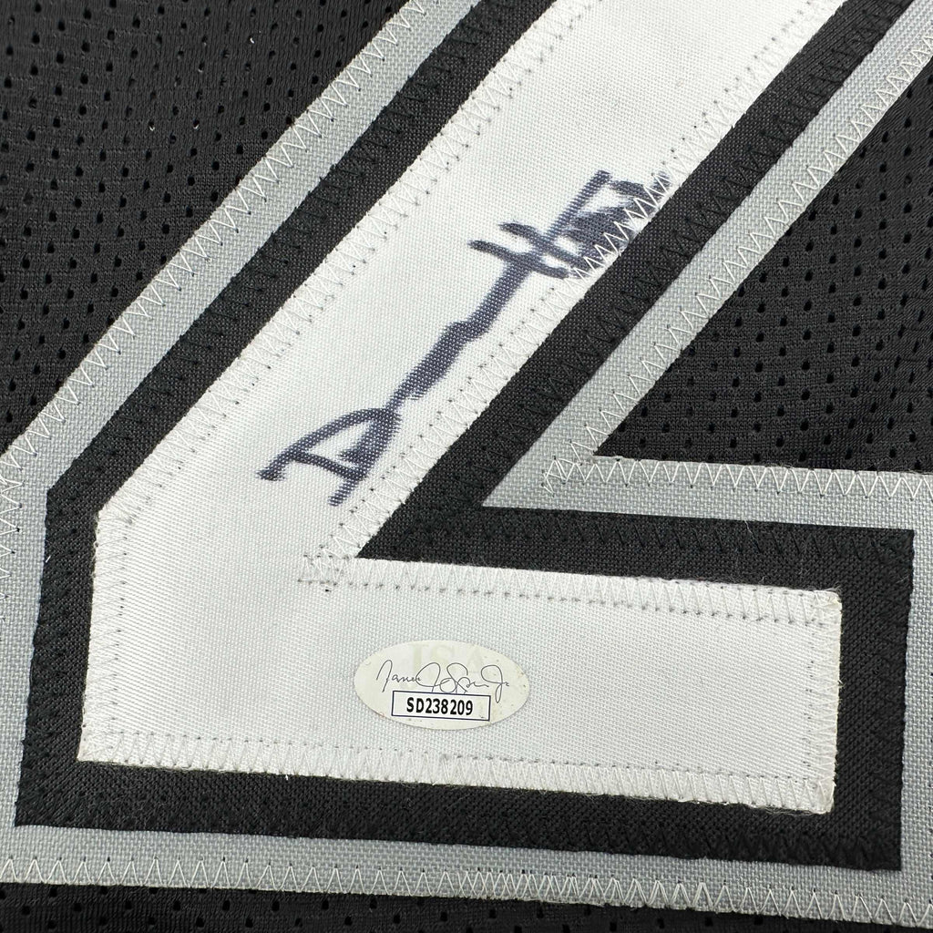 autographed-signed-dylan-harper-san-antonio-black-basketball-jersey-jsa-coa