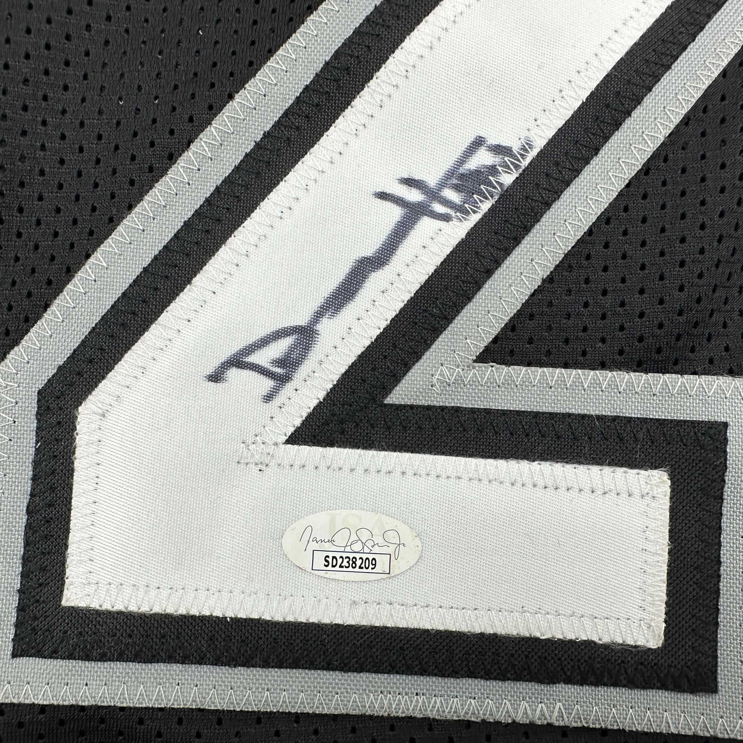 autographed-signed-dylan-harper-san-antonio-black-basketball-jersey-jsa-coa