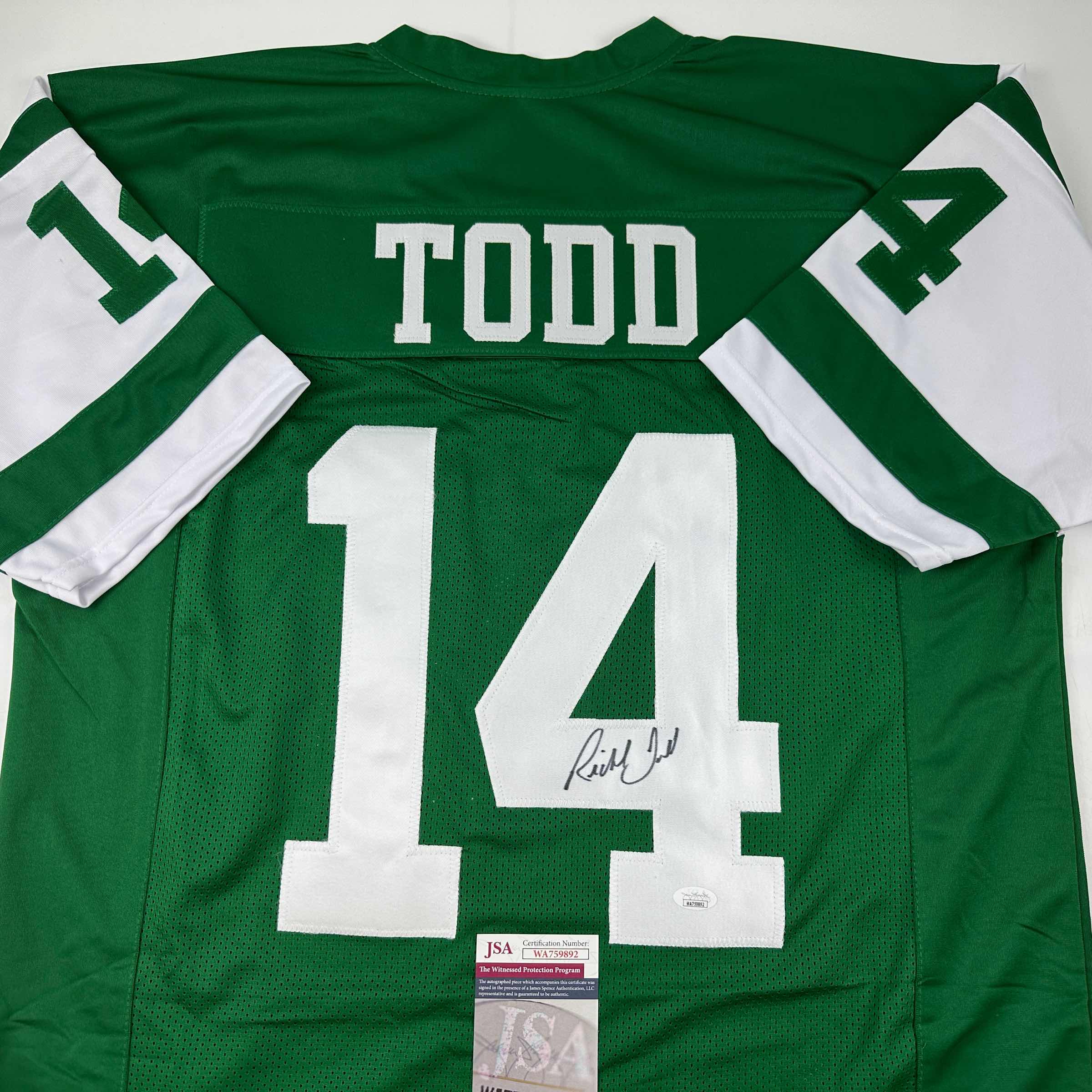 autographed-signed-richard-todd-new-york-green-football-jersey-jsa-coa