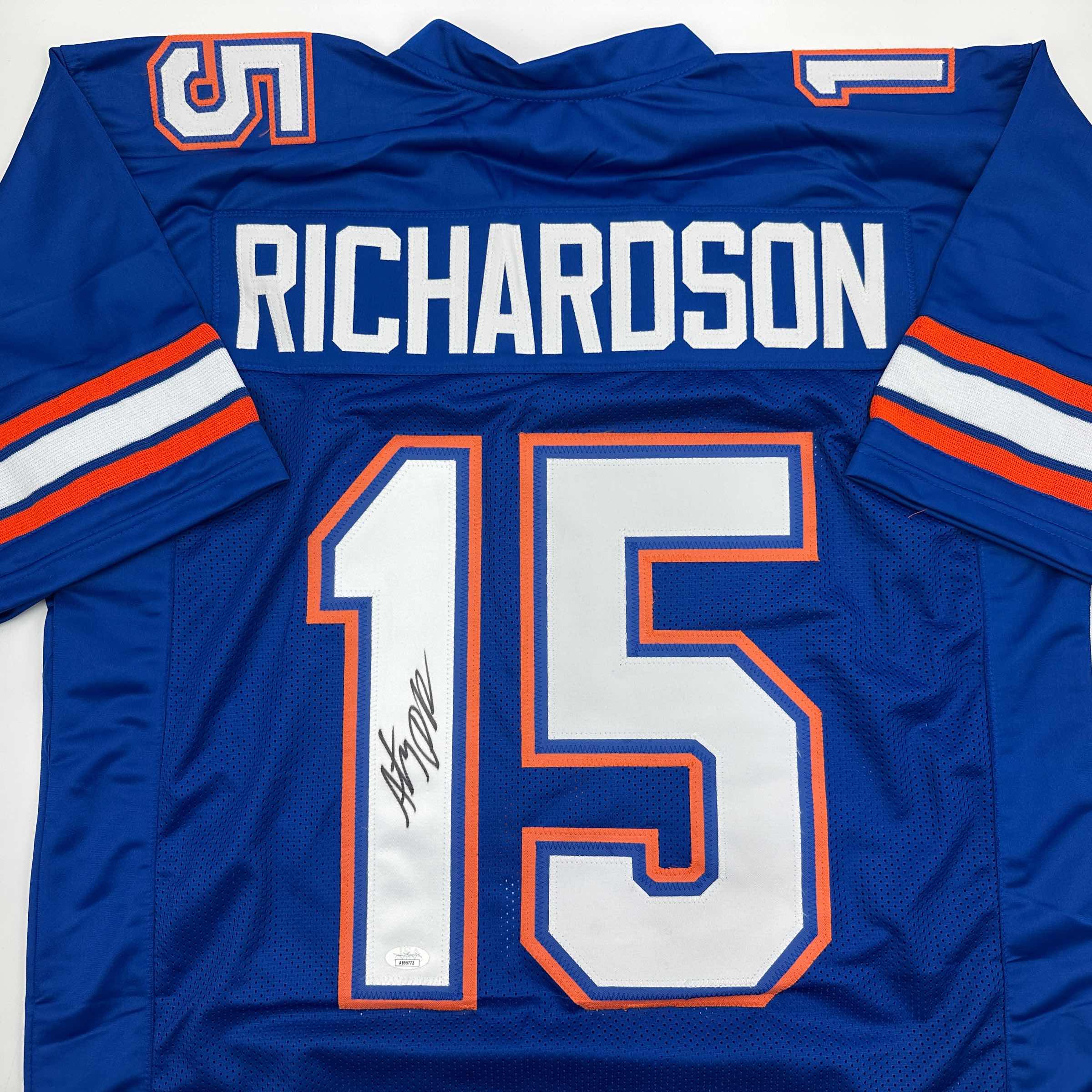 autographed-signed-anthony-richardson-florida-blue-college-football-jersey-jsa-coa