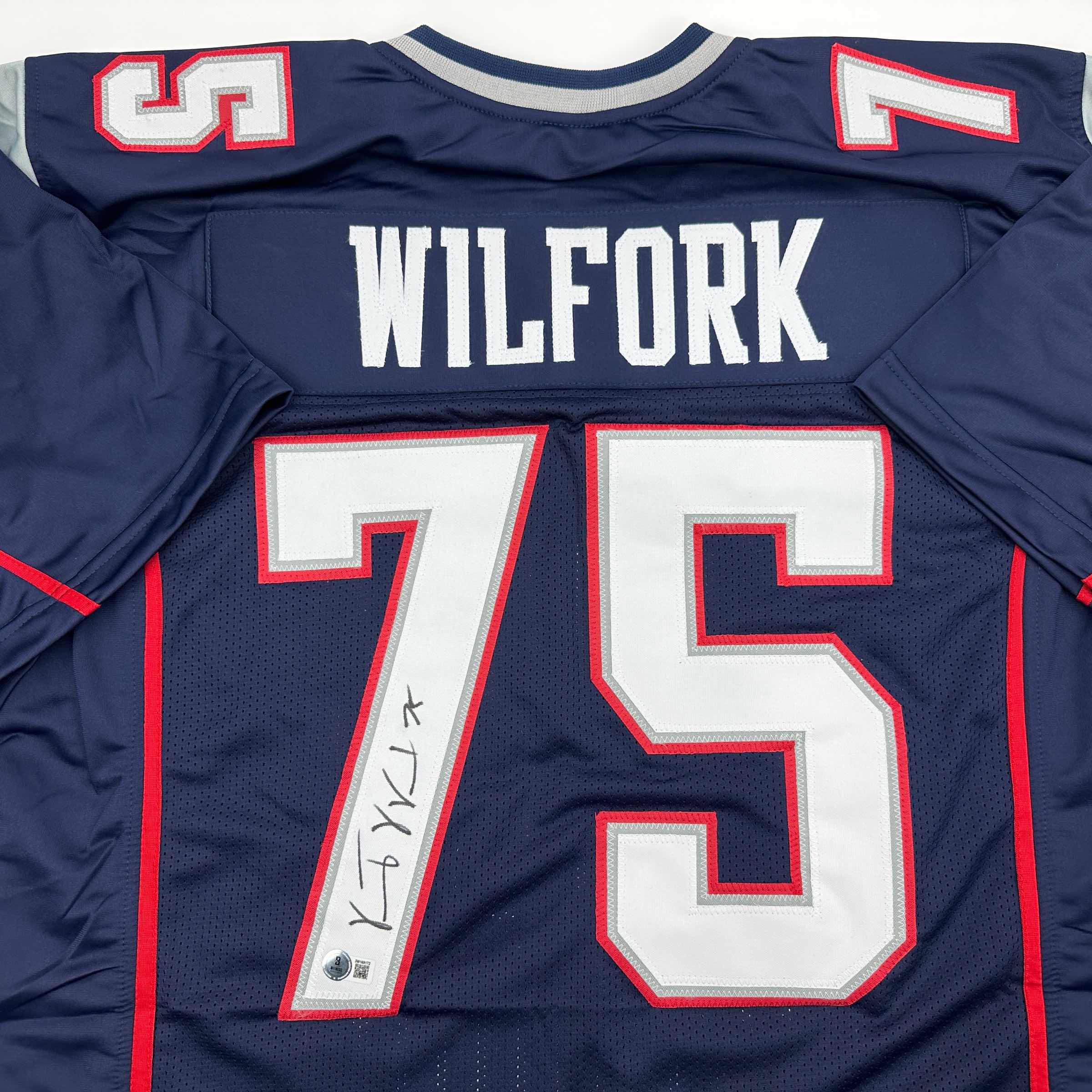 autographed-signed-vince-wilfork-new-england-blue-football-jersey-beckett-bas-coa