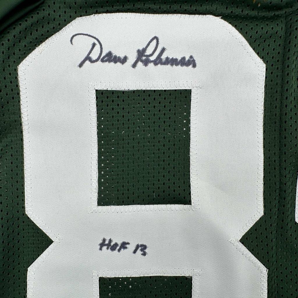 autographed-signed-dave-robinson-hof-13-green-bay-green-football-jersey-beckett-bas-coa