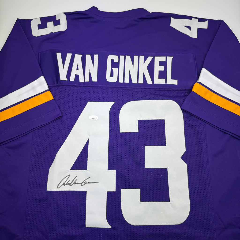 autographed-signed-andrew-van-ginkel-minnesota-purple-football-jersey-jsa-coa