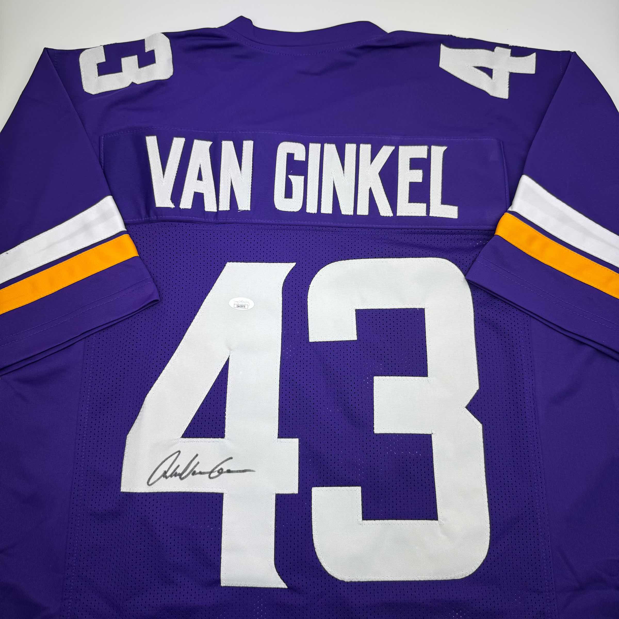autographed-signed-andrew-van-ginkel-minnesota-purple-football-jersey-jsa-coa