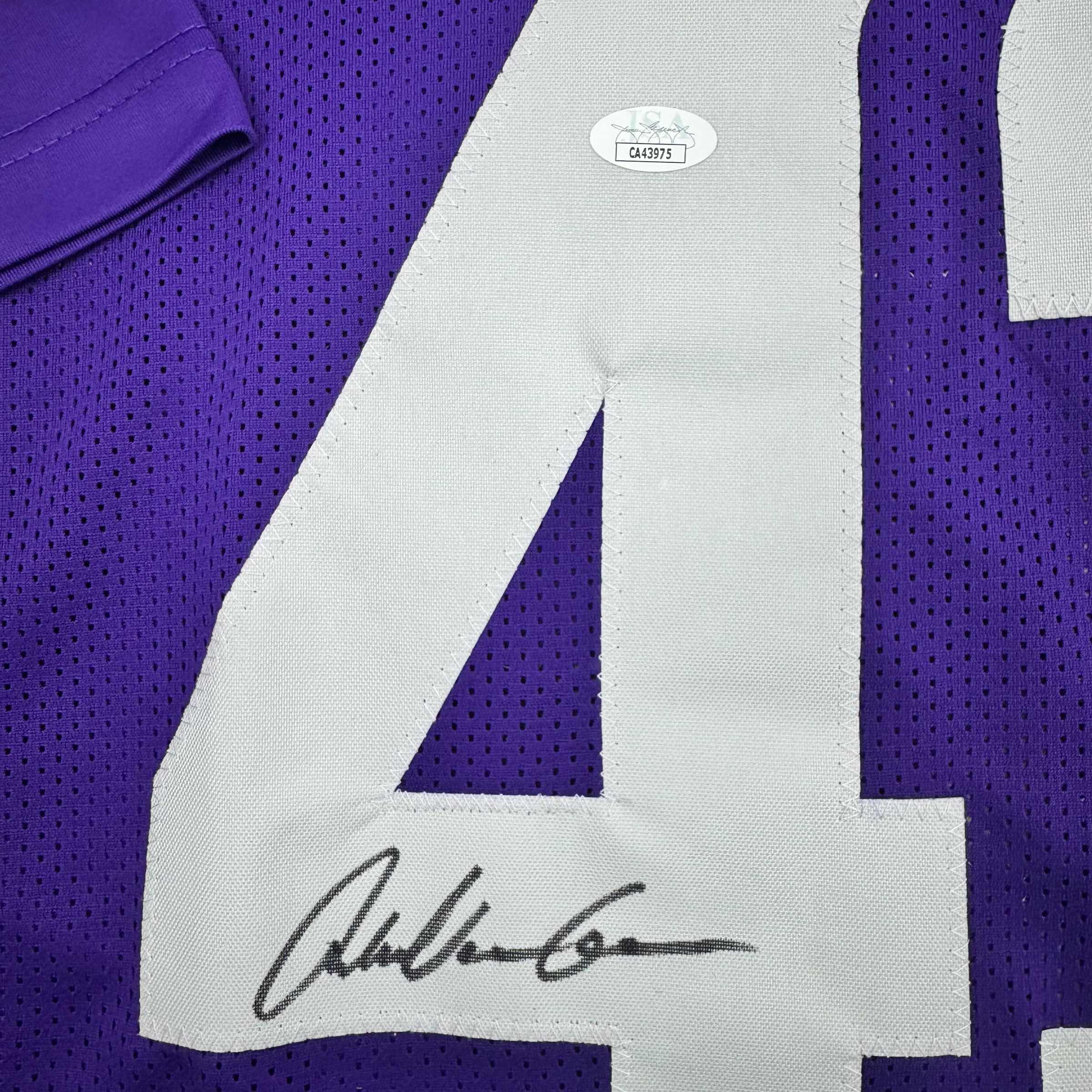 autographed-signed-andrew-van-ginkel-minnesota-purple-football-jersey-jsa-coa
