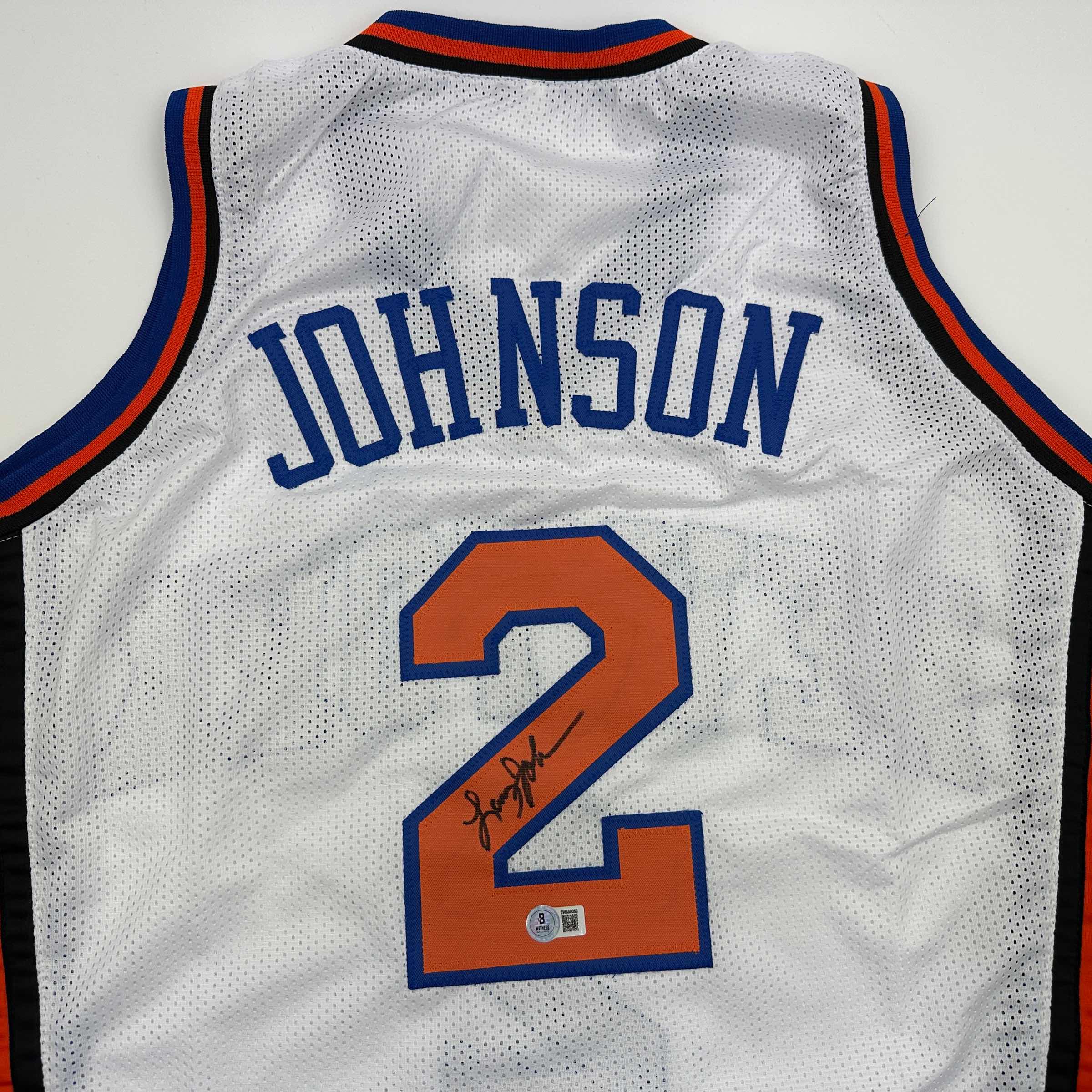 autographed-signed-larry-johnson-new-york-white-basketball-jersey-beckett-bas-coa