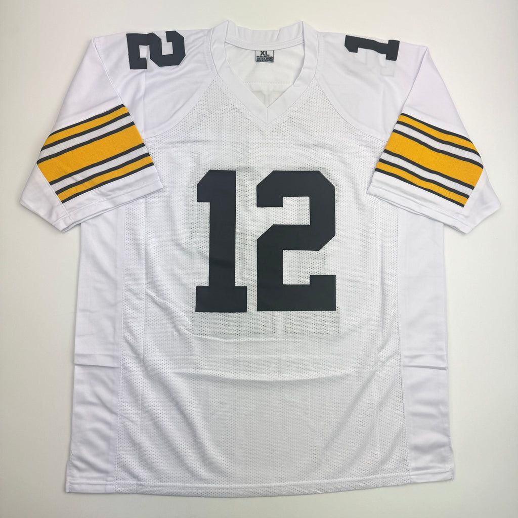 autographed-signed-terry-bradshaw-pittsburgh-white-football-jersey-beckett-bas-coa