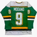 autographed-signed-mike-modano-minnesota-green-hockey-jersey-beckett-bas-coa