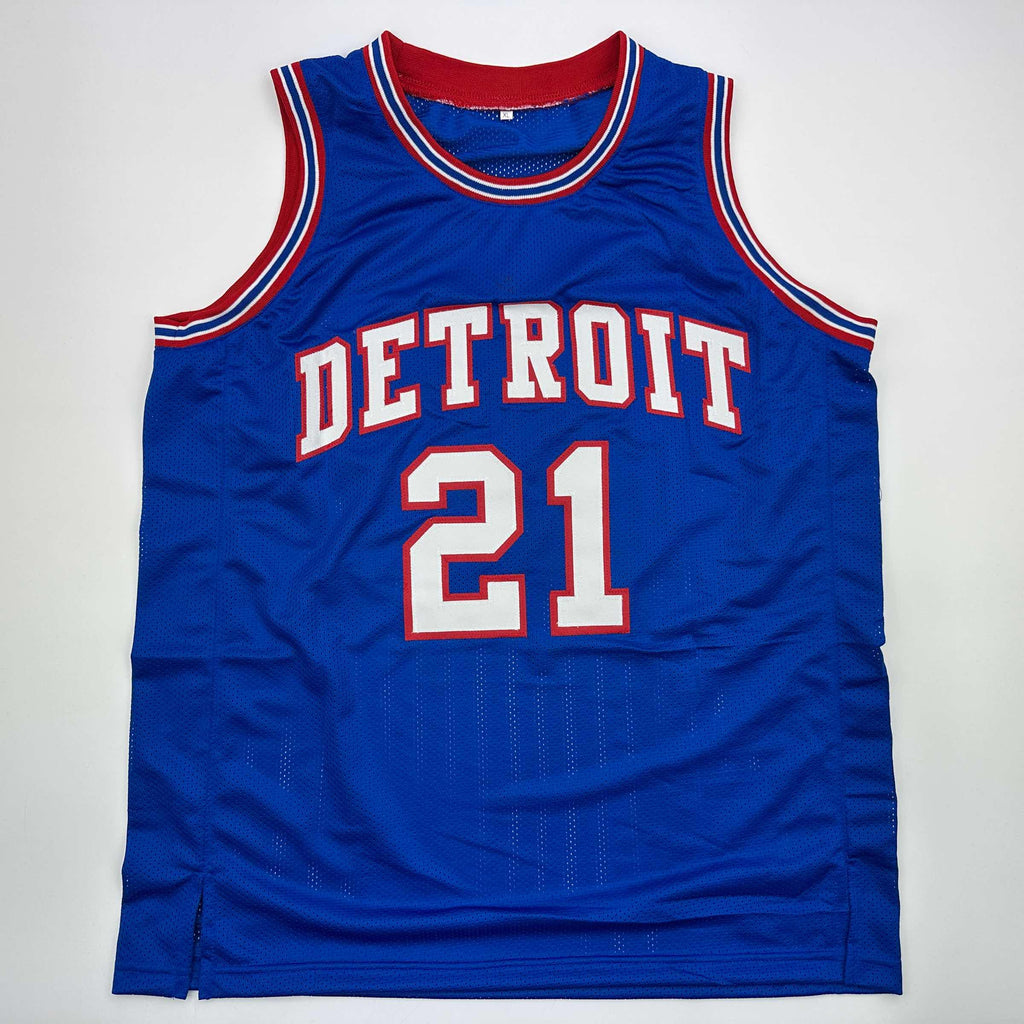 autographed-signed-dave-bing-hof-90-detroit-blue-basketball-jersey-beckett-bas-coa