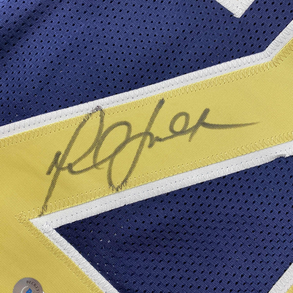 autographed-signed-marshall-faulk-st-louis-navy-blue-football-jersey-beckett-bas-coa