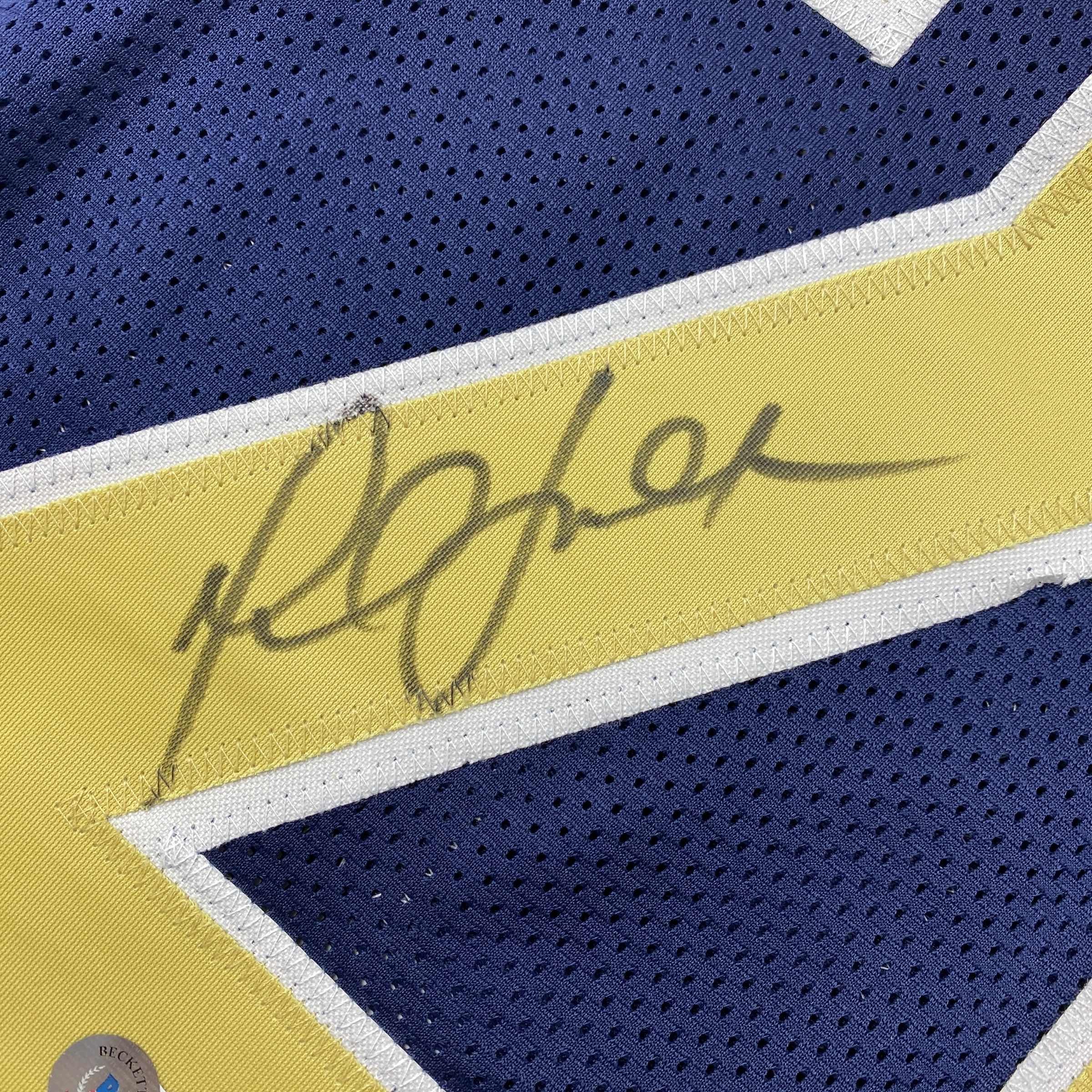 autographed-signed-marshall-faulk-st-louis-navy-blue-football-jersey-beckett-bas-coa