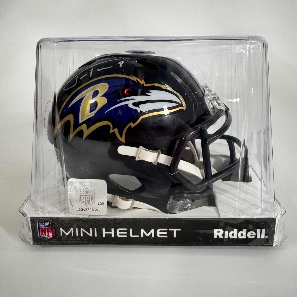 autographed-signed-justin-tucker-baltimore-ravens-mini-football-helmet-beckett-bas-coa